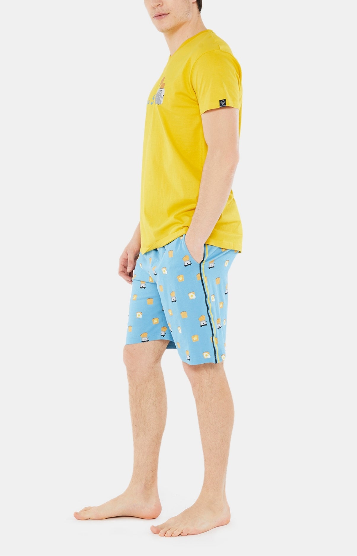 arthur-bob-toast-pyjashort-homme-bleu-coton-bio image 4