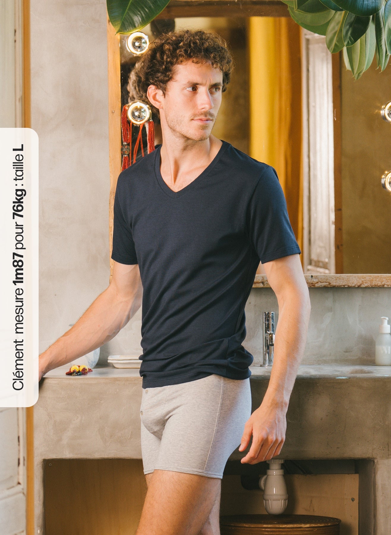 p-trone-t-shirt-col-v-homme-blanc-m-coton-bio-thermor-gulant image 7