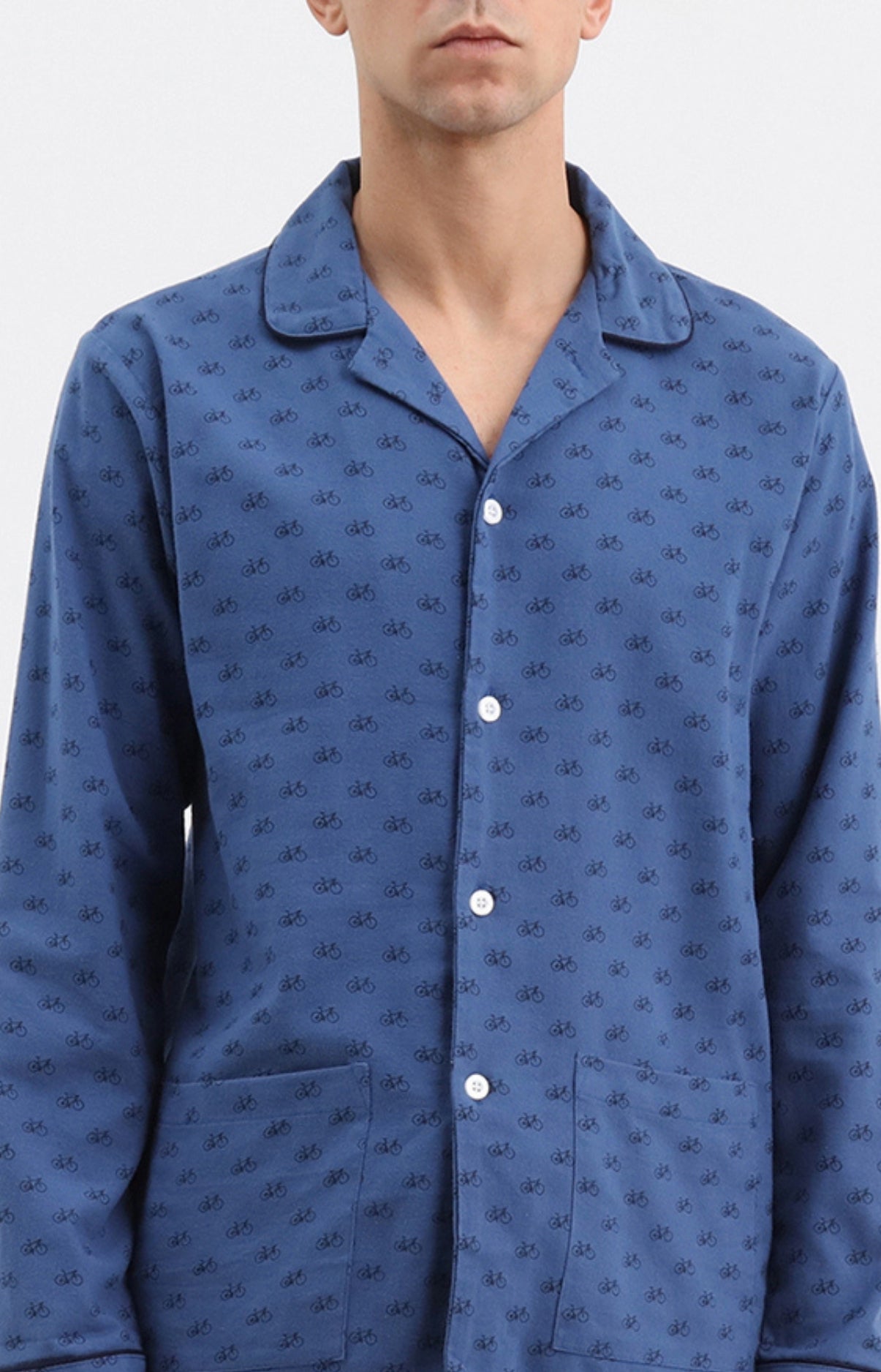 arthur-bob-v-lo-pyjama-boutonn-homme-bleu-jersey-coton image 2