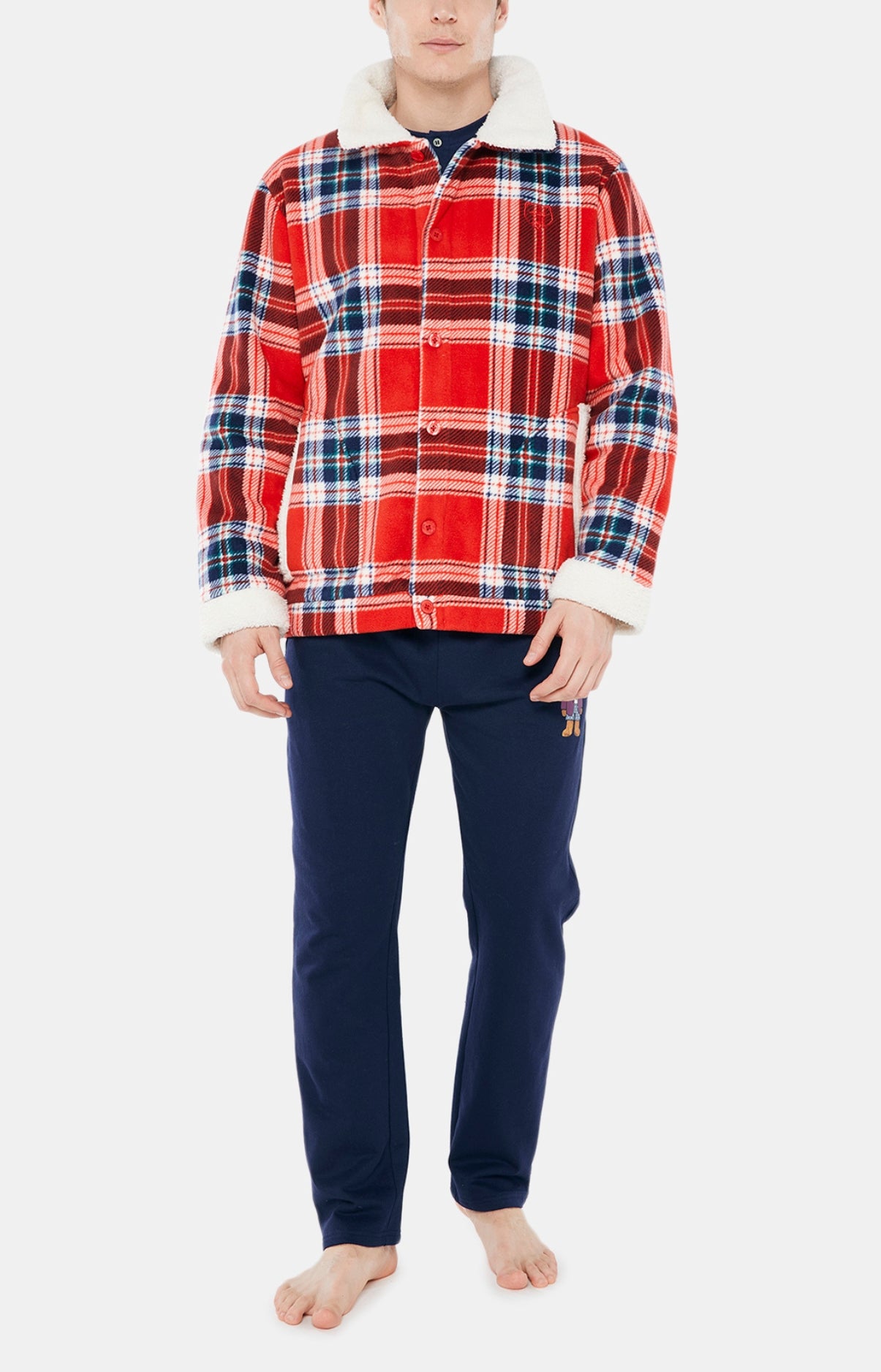 arthur-logan-veste-polaire-homme-rouge-tartan-chaud image 1