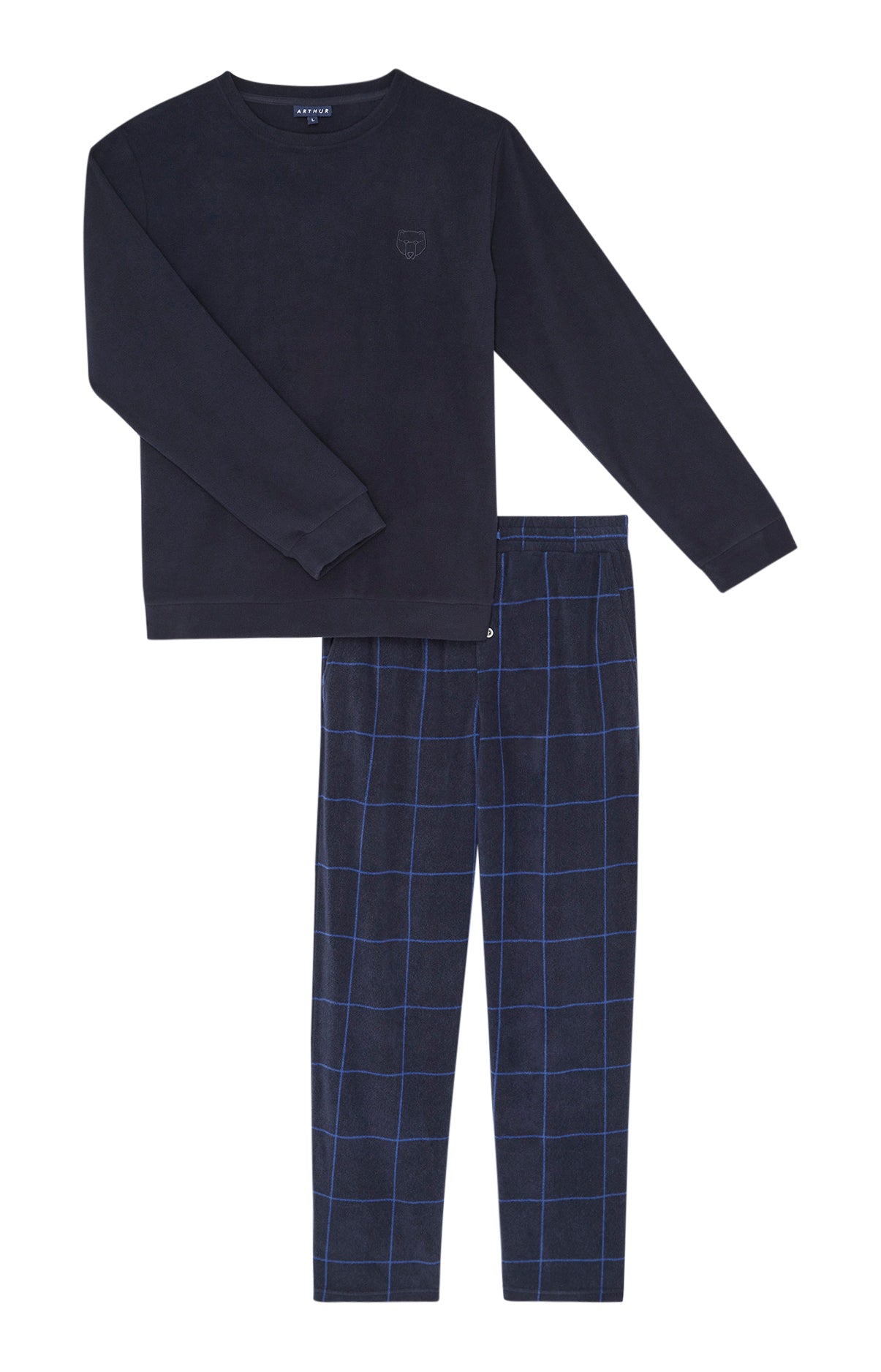 arthur-bob-windsor-pyjama-polaire-homme-marine-chaud image 3