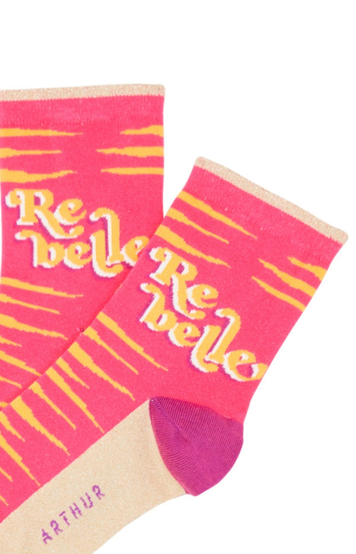 arthur-bob-rebelle-chaussettes-femme-fushia-36-40-coton image 2