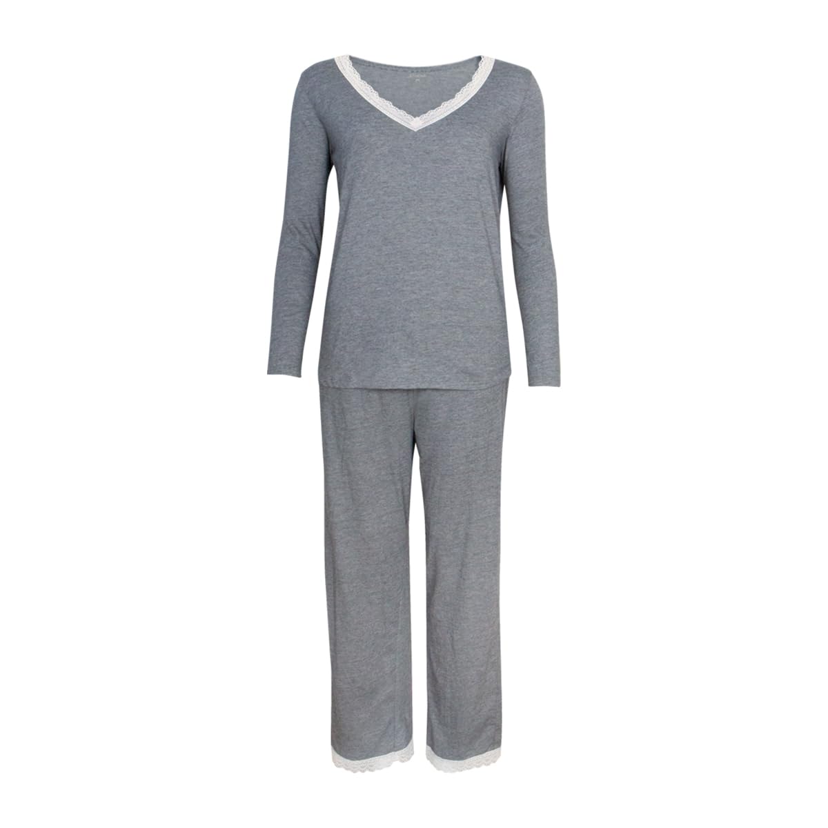 athena-graphic-dentelle-pyjama-long-femme-coton-taille-m image 1