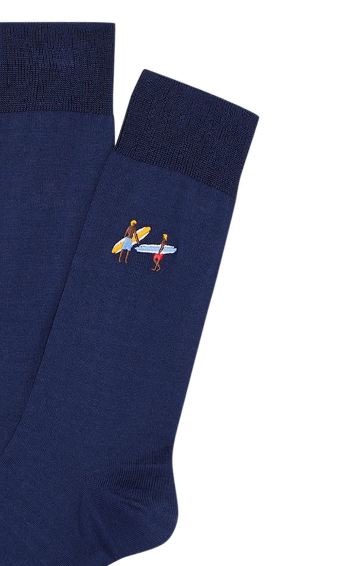 arthur-surf-chaussettes-homme-marine-fil-d-cosse-brod-es image 2