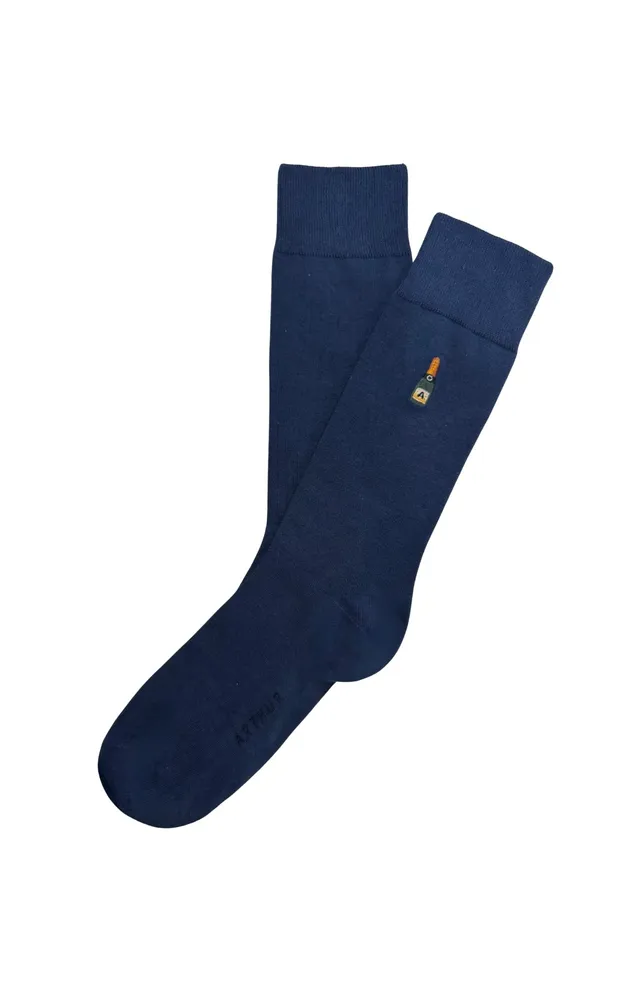 arthur-bob-chaussettes-brod-es-champagne-marine-40-46 image 1