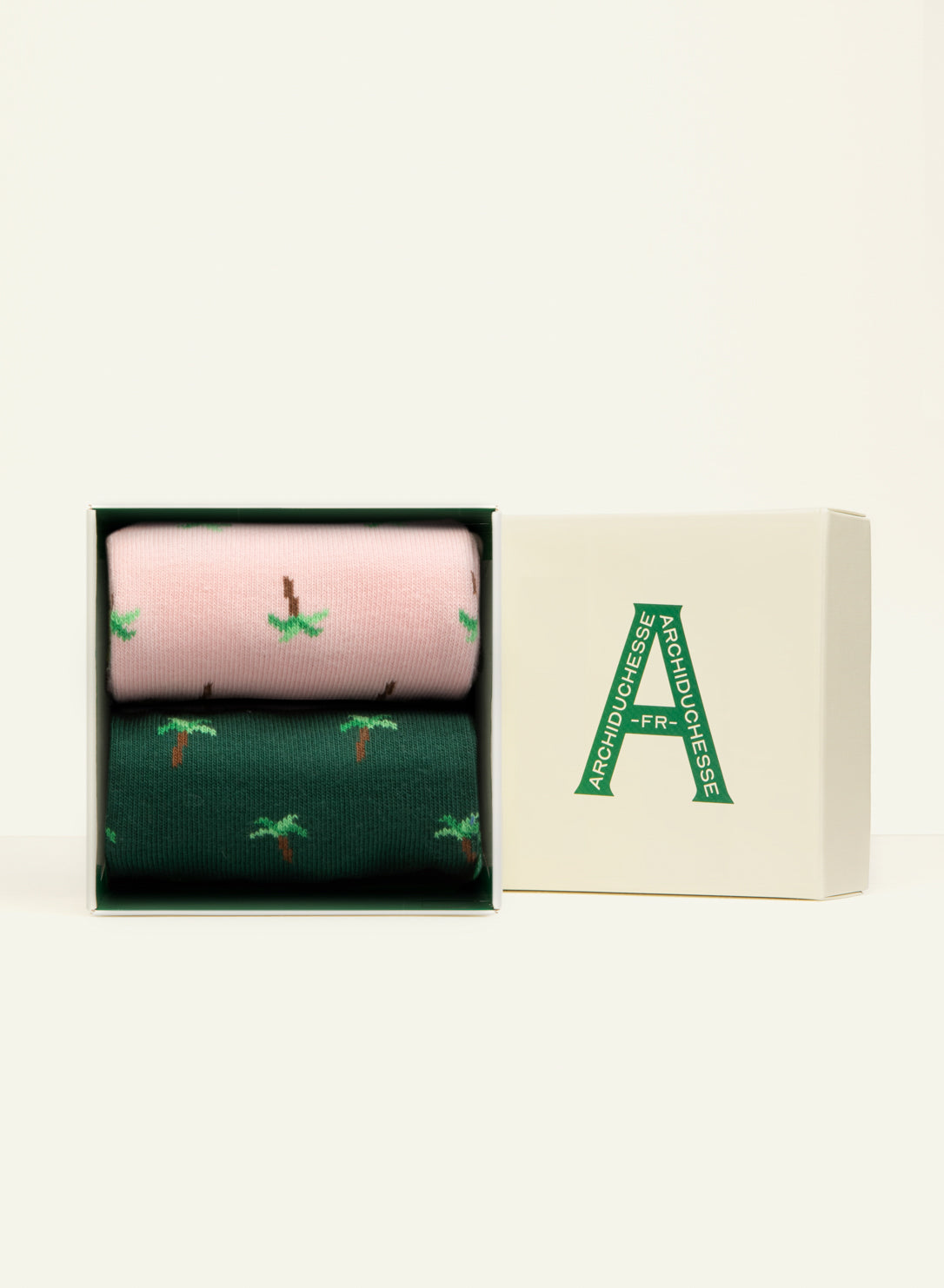 archiduchesse-fantaisie-coco-cool-chaussettes-duo-rose-vert image 1