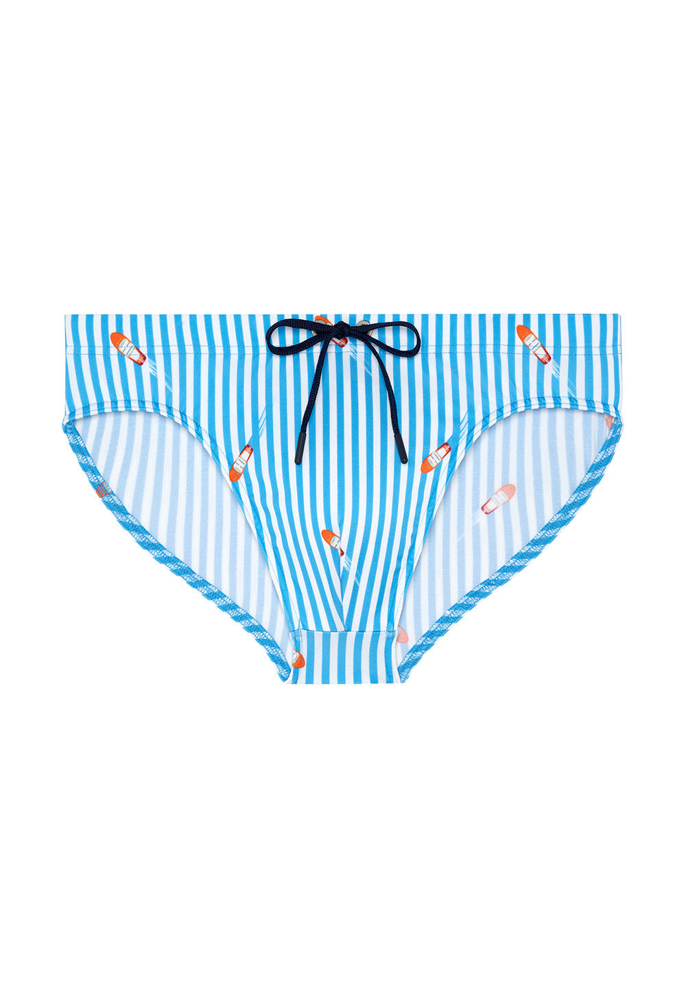 hom-viareggio-slip-de-bain-bleu-ray-microfibre image 1
