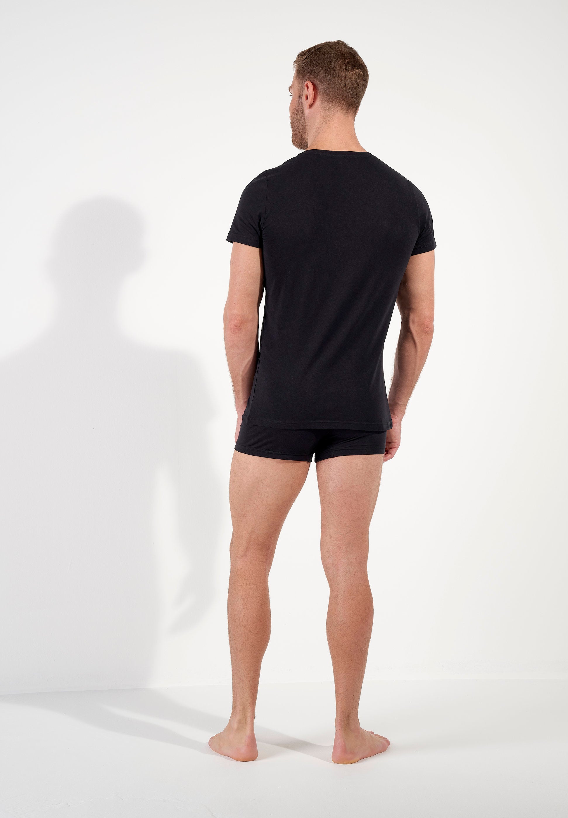 hom-supreme-cotton-tee-shirt-col-v-homme-noir-coton-stretch image 6