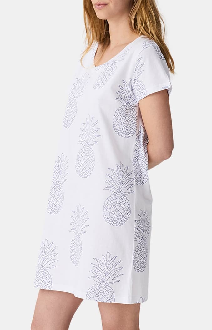 arthur-bob-ananas-chemise-de-nuit-blanc-coton-bio image 1