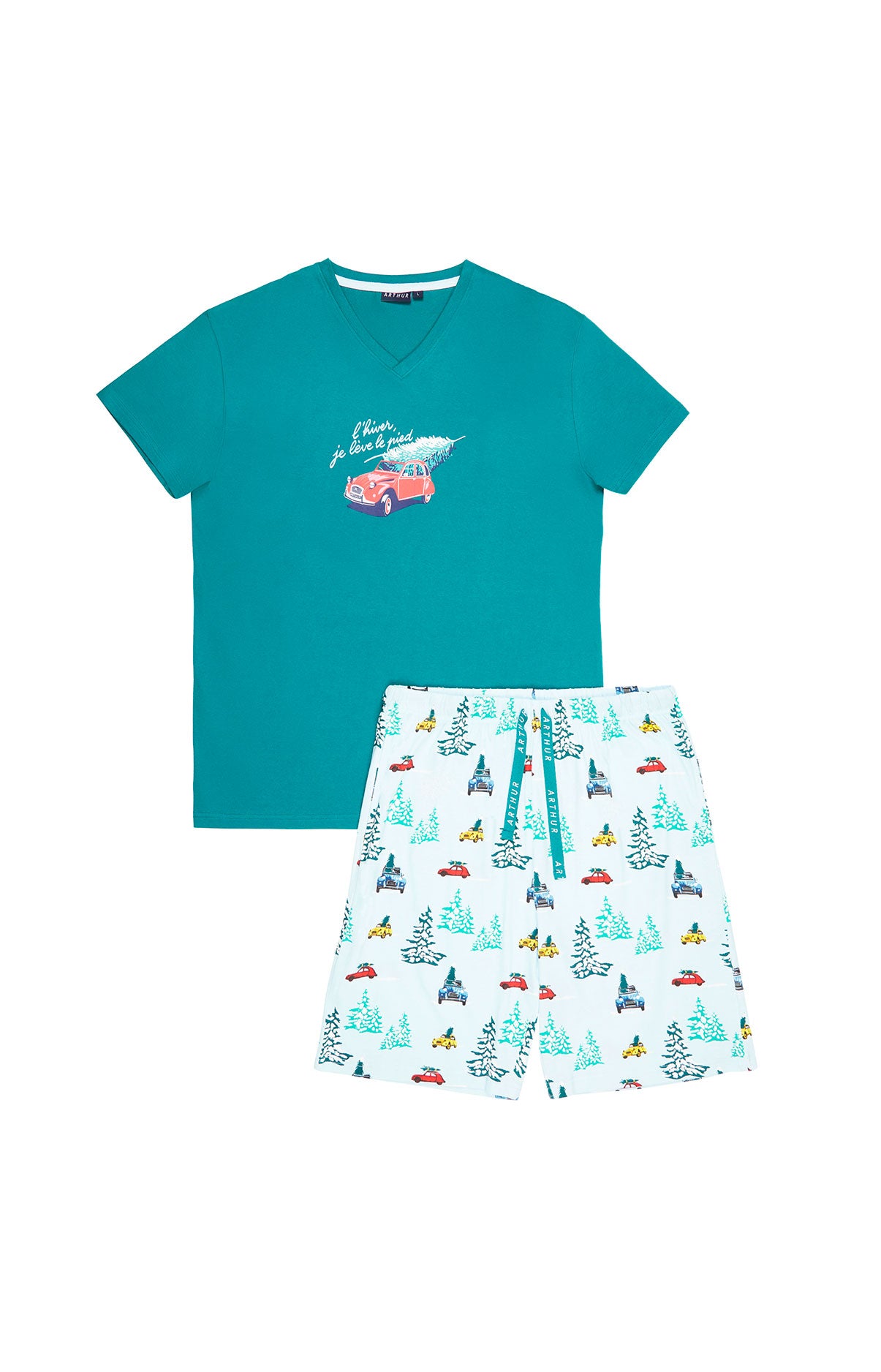 arthur-bob-pyjashort-2cv-bleu-glace-coton-bio image 3