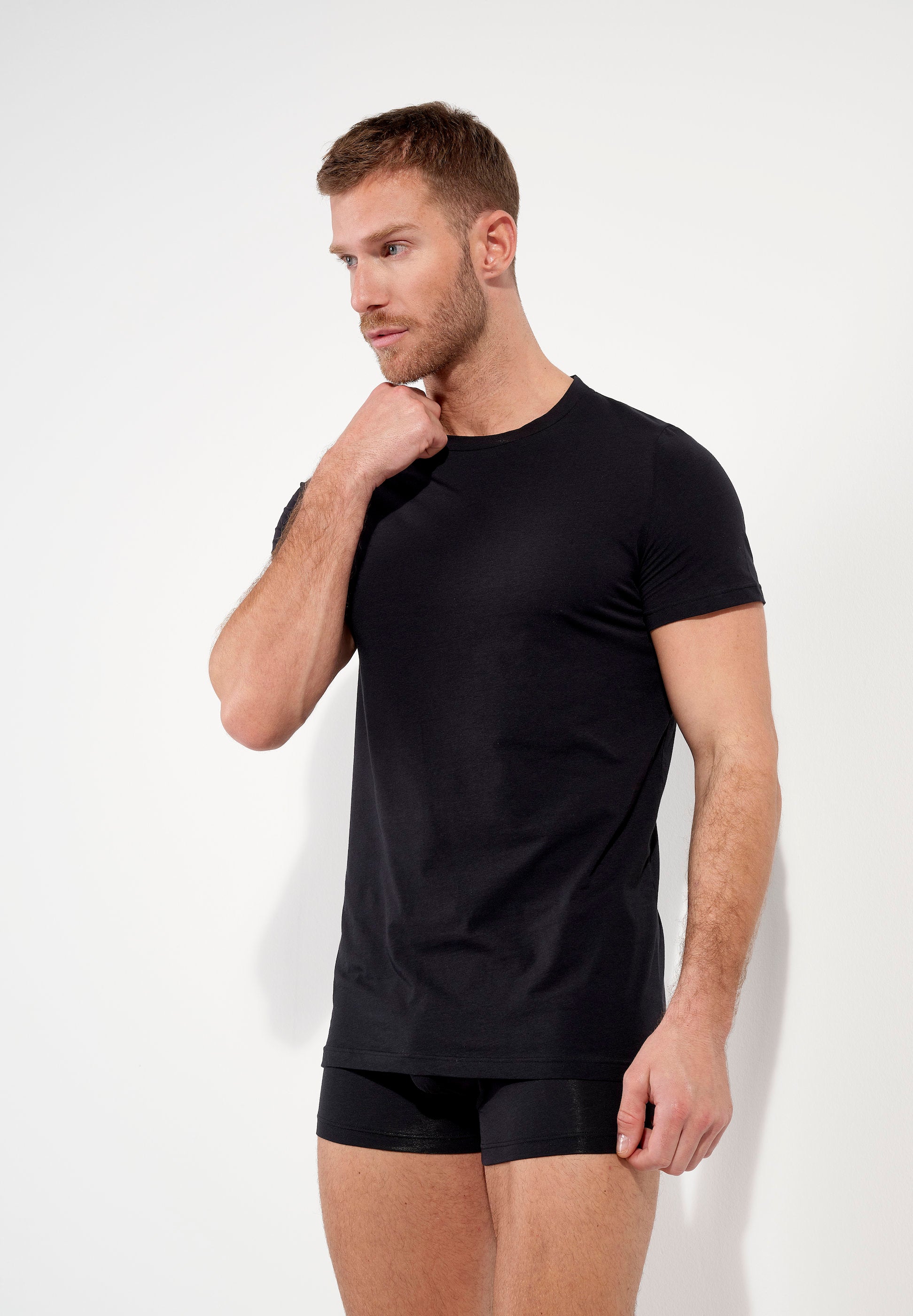 hom-supreme-cotton-t-shirt-col-rond-homme-noir-l image 2