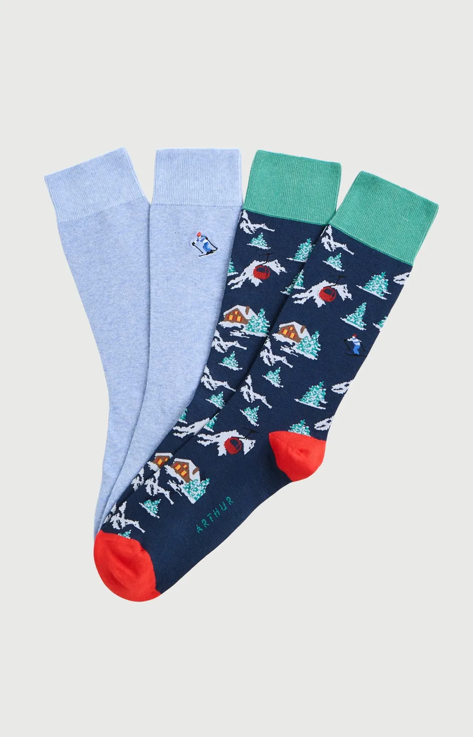 arthur-bob-pack-2-chaussettes-coton-no-l-altitude-marine image 1