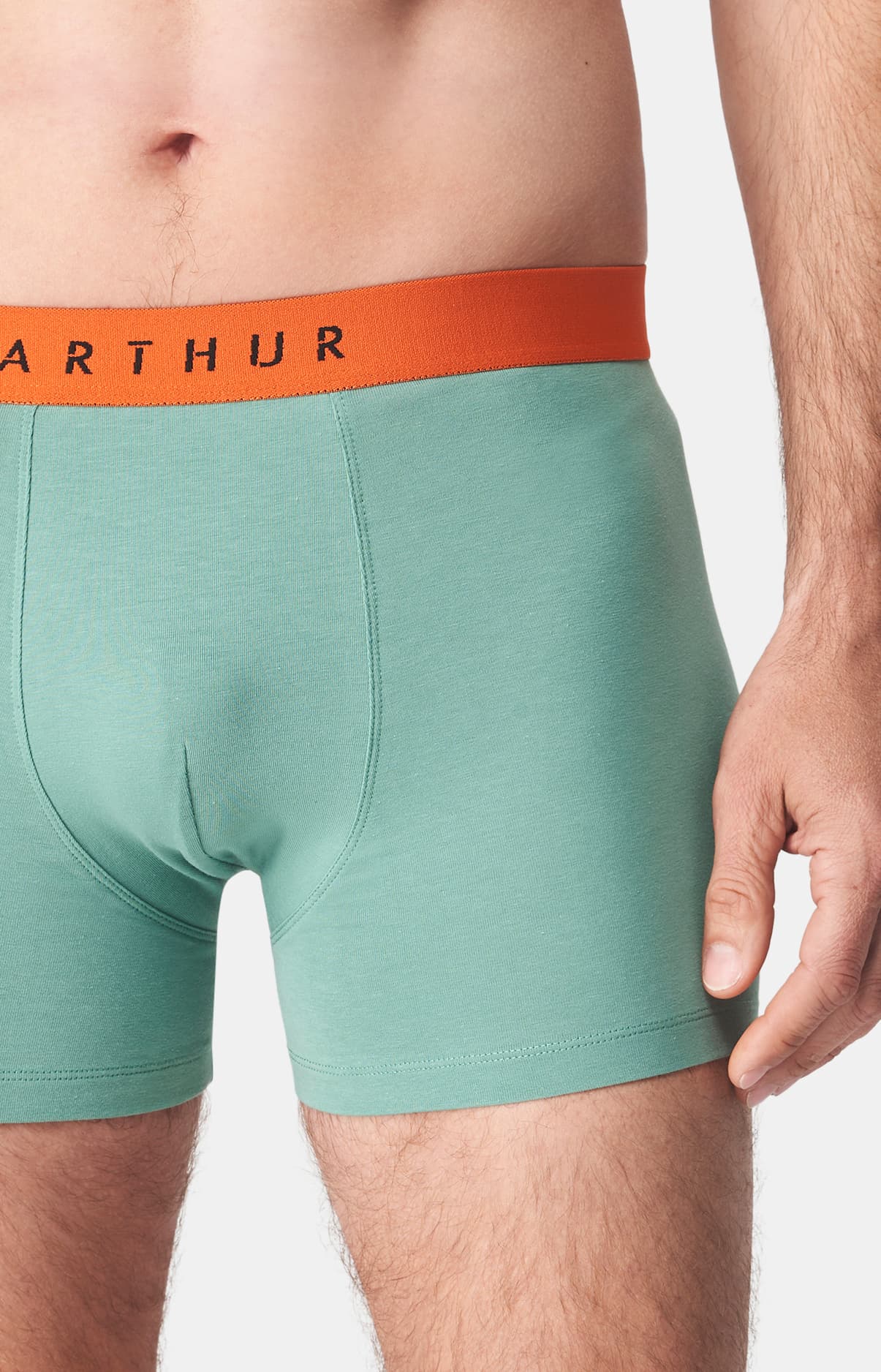 arthur-bob-vert-boxer-homme-coton-bio-uni image 1