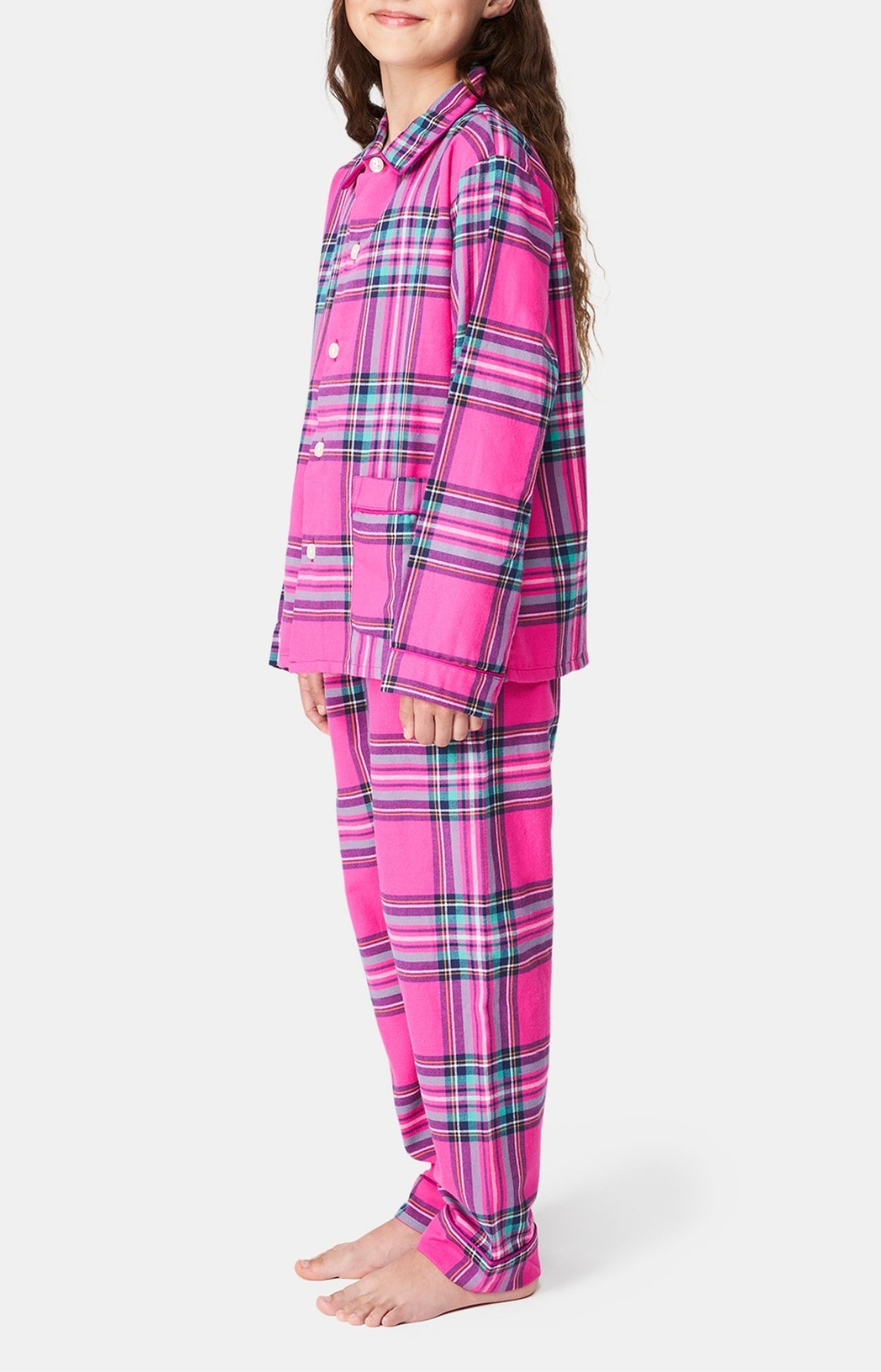 arthur-bob-rosa-pyjama-enfant-rose-flanelle-boutonn image 4