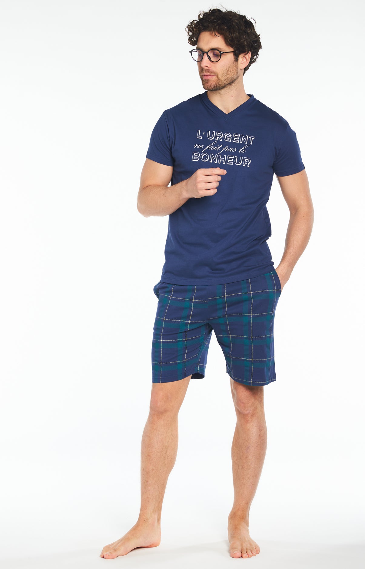 arthur-bob-urgent-pyjashort-homme-marine-coton-bio image 2