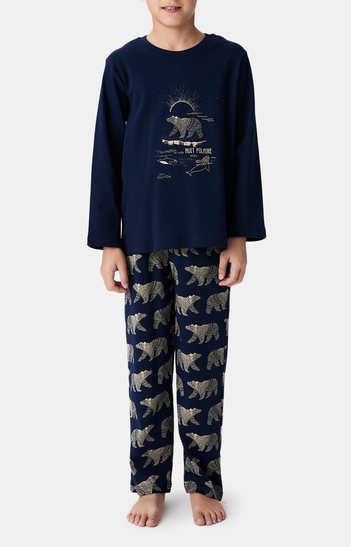arthur-bob-pyjama-nuit-polaire-marine-coton-bio-enfant image 2