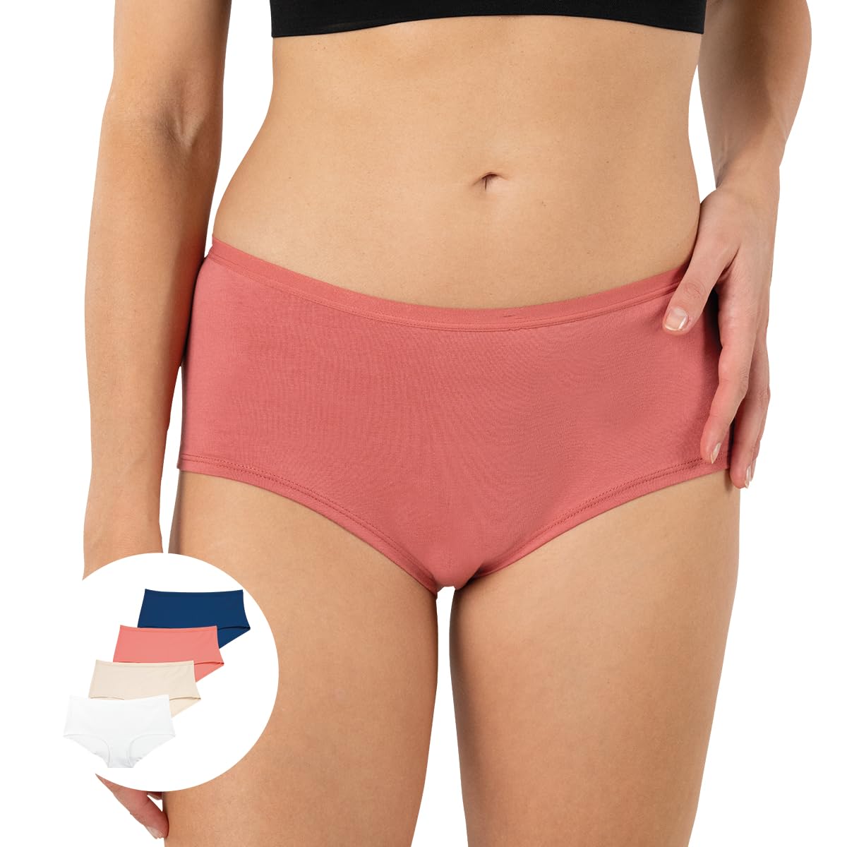 athena-ecopack-lot-4-boxers-femme-taille-s-coton-blanc-skin image 2