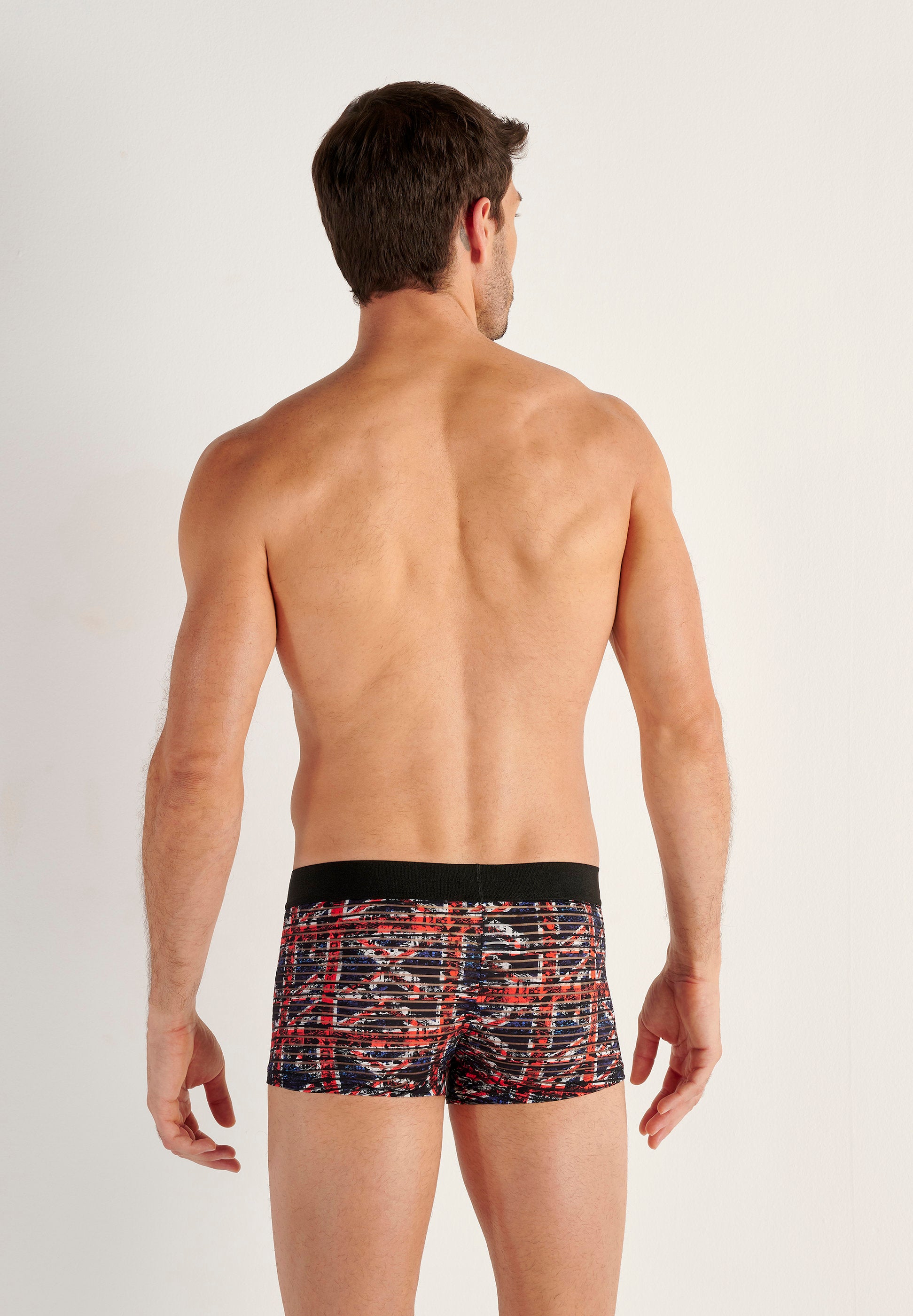 hom-malcom-boxer-trunk-homme-noir-rouge-ray image 3