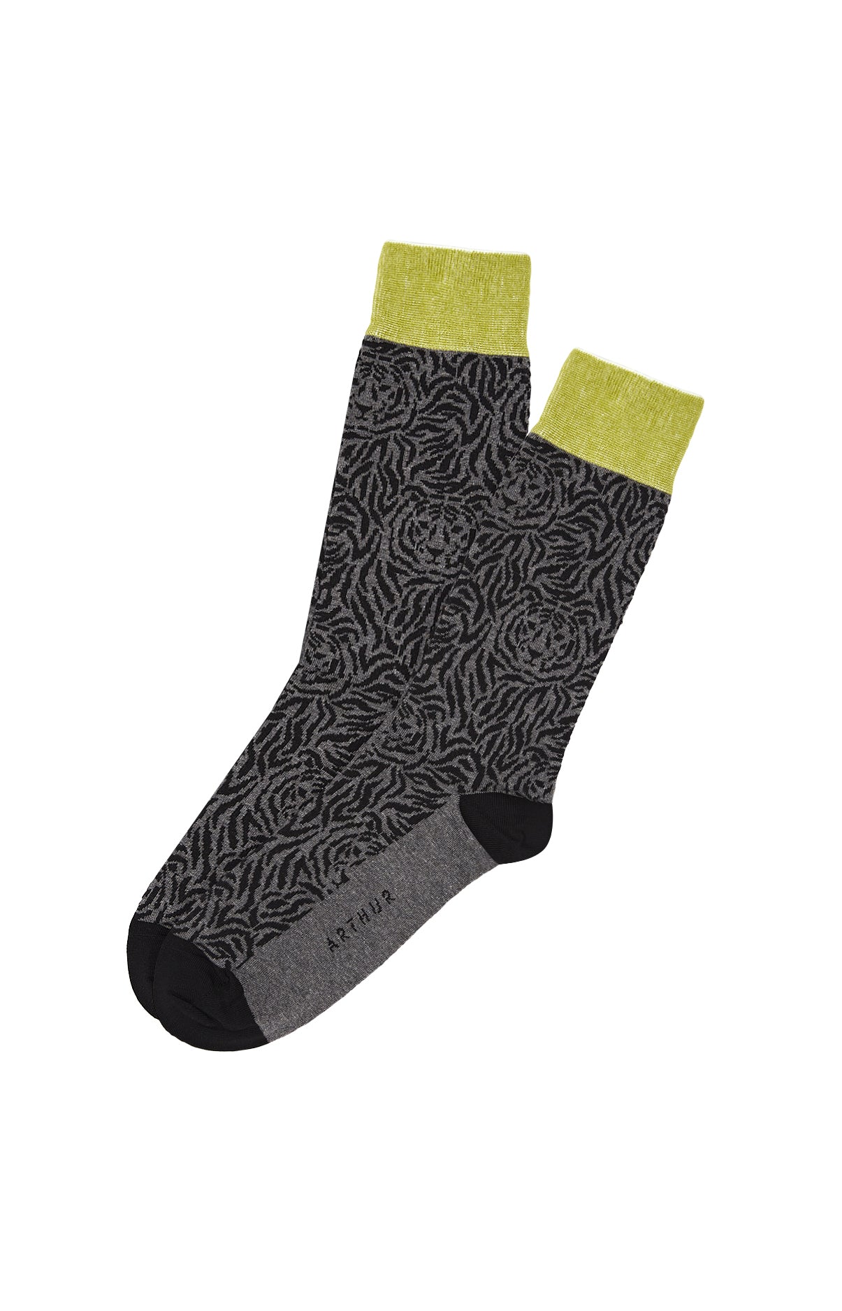 arthur-tigre-chaussettes-homme-gris-40-46-coton-mi-hautes image 1