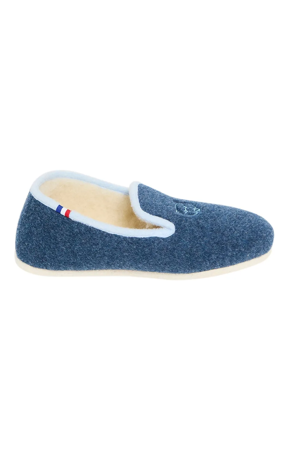 arthur-bob-charentaises-piste-bleue-pantoufles-denim-laine image 1