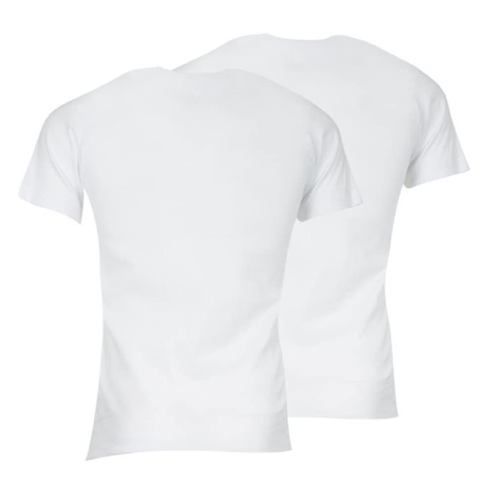 athena-easy-bio-lot-2-t-shirts-homme-col-v-blanc-taille-m image 2