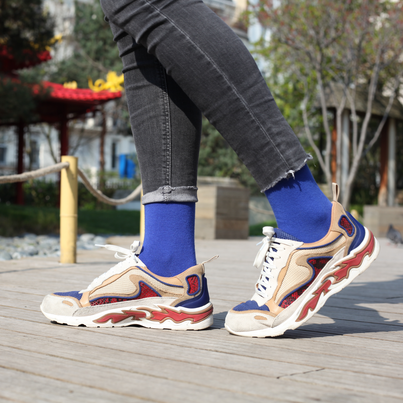 archiduchesse-courte-bleu-monochrome-chaussettes-coton-cheville image 5