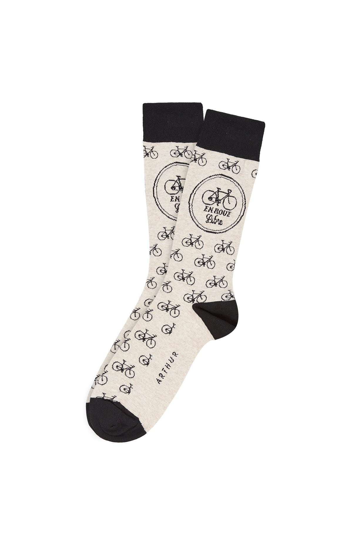 arthur-bob-roue-libre-chaussettes-homme-beige-coton-bio image 1
