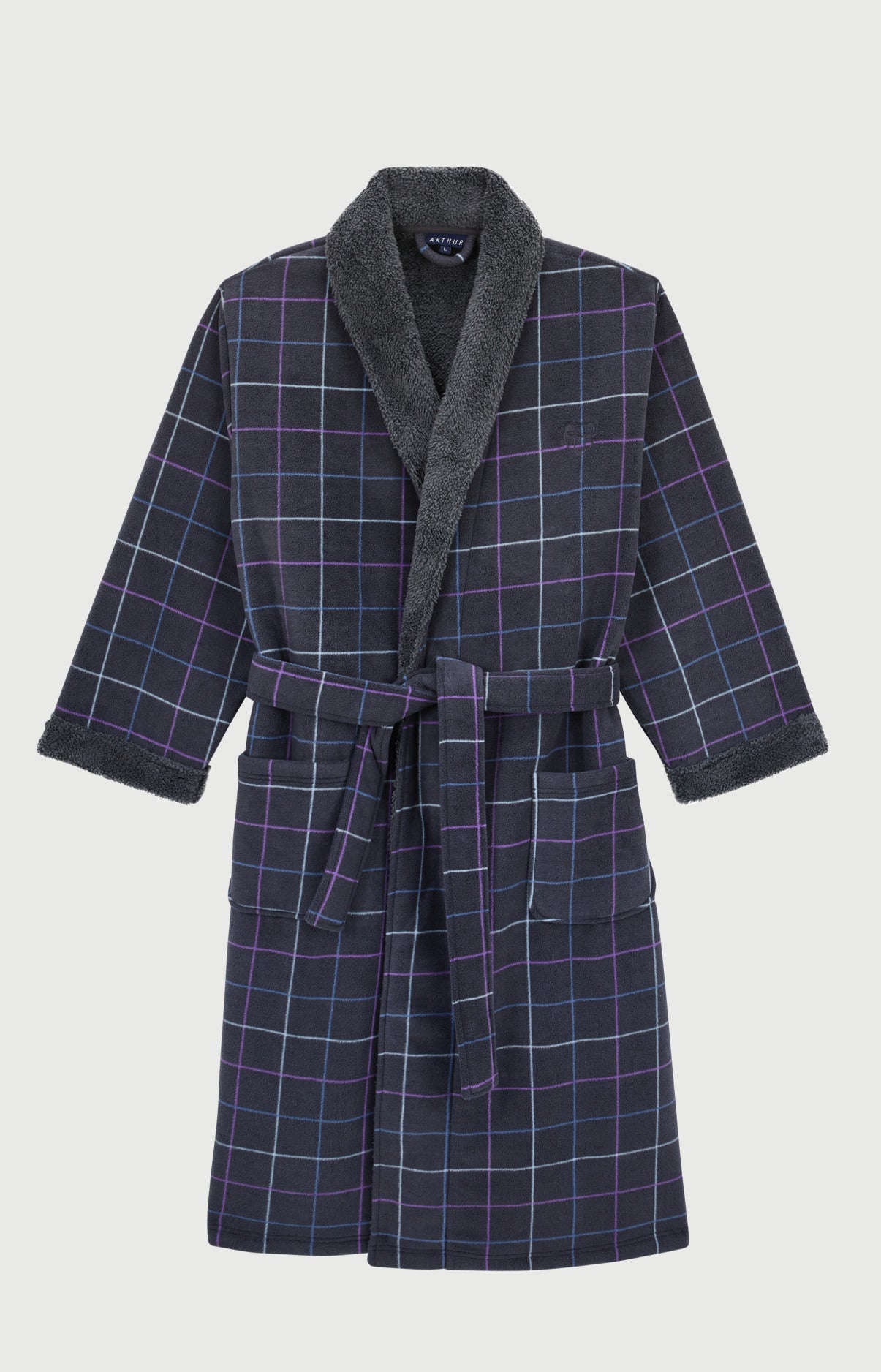 arthur-bob-carol-robe-de-chambre-polaire-carreaux image 3