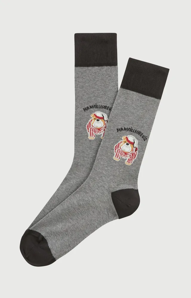 arthur-ma-meilleure-vie-chaussettes-coton-gris-40-46 image 1