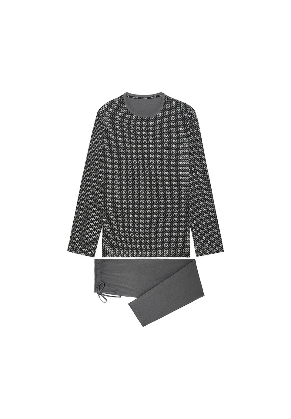 hom-waldorf-pyjama-long-homme-coton-gris-imprim image 1
