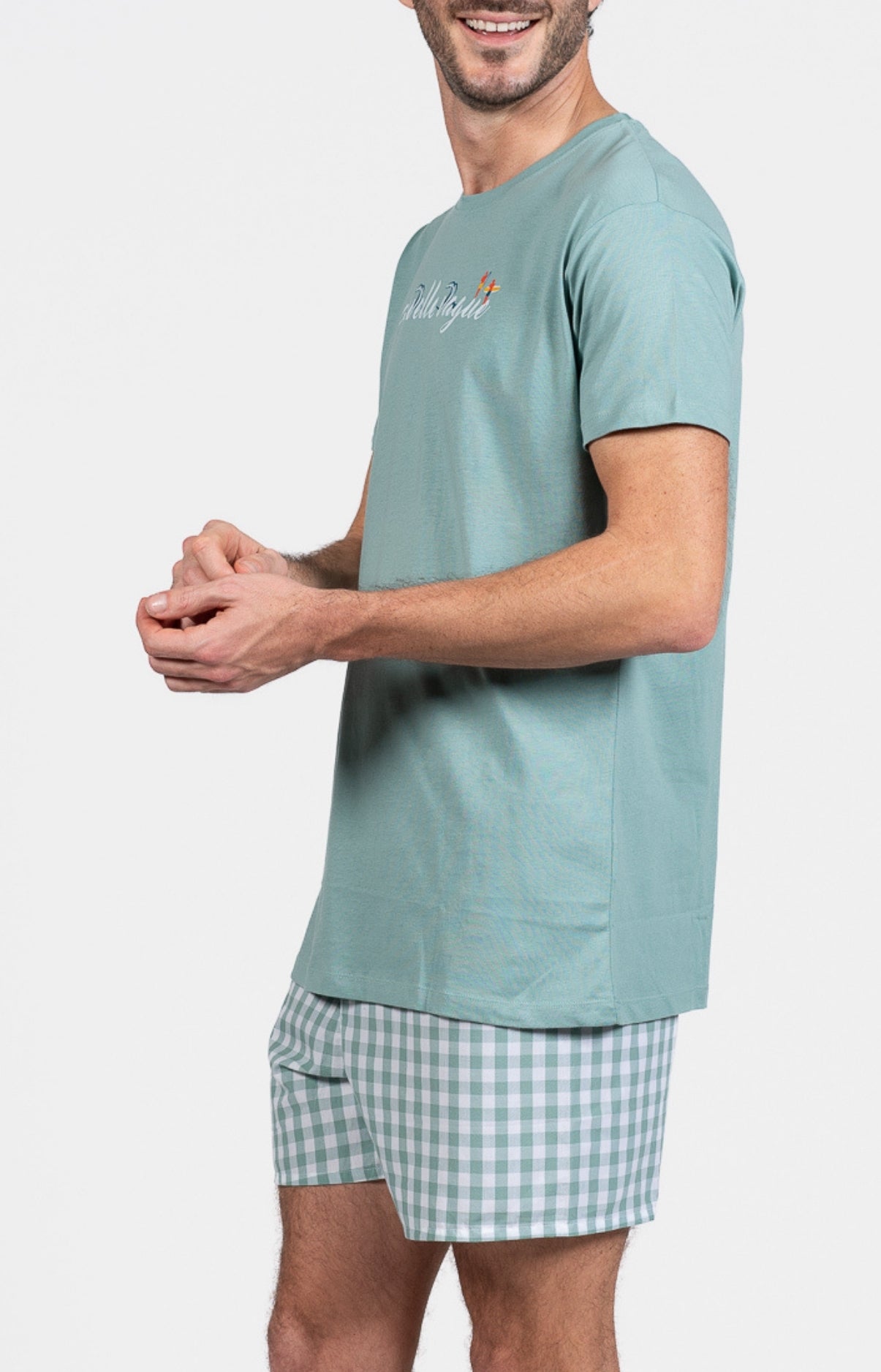 arthur-bob-vichy-pyjama-court-acier-homme image 4