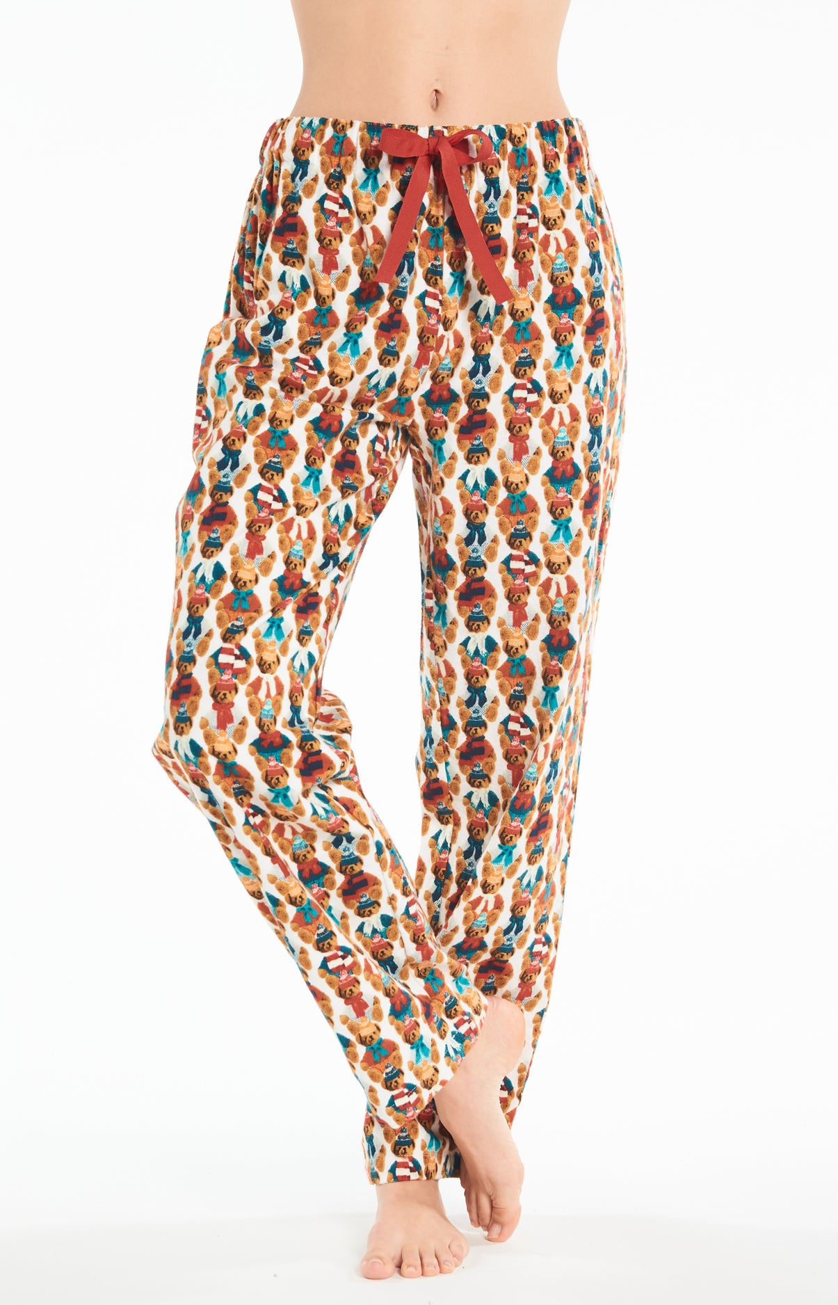 arthur-bob-teddy-marron-pyjama-long-femme-neige-coton image 6