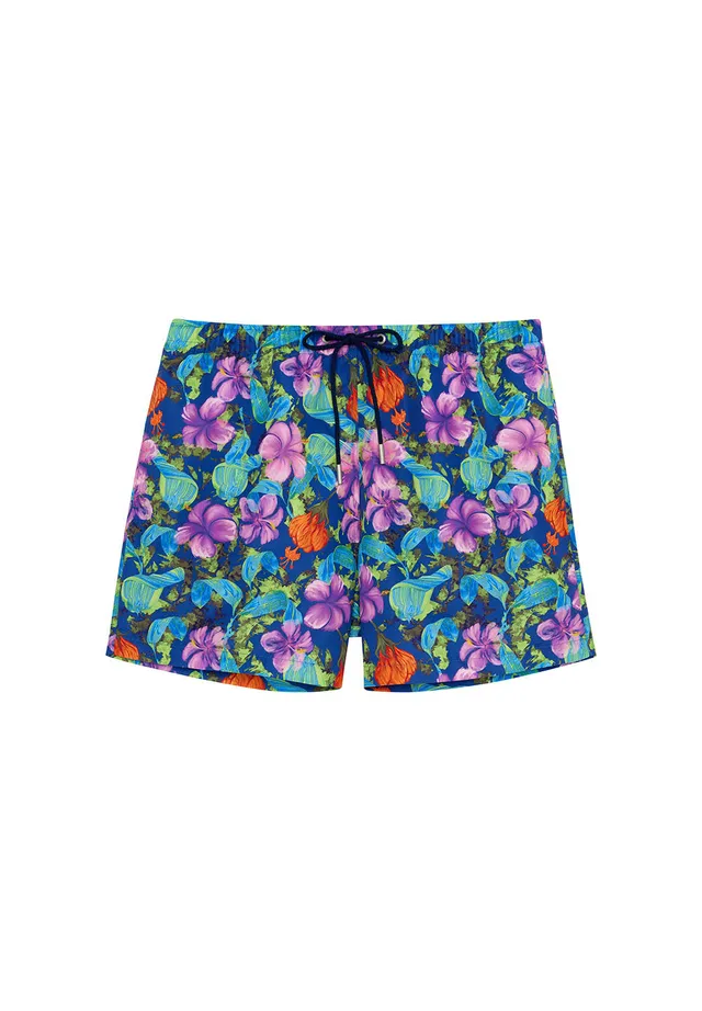 hom-h-fresh-balata-short-de-bain-homme-bleu-marine-fleurs image 1