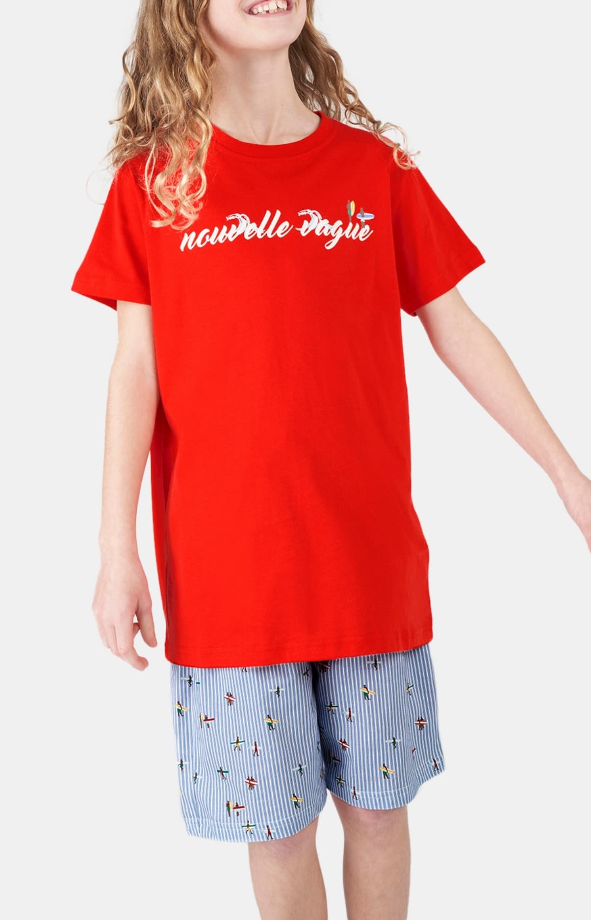 arthur-bob-nouvelle-vague-pyjashort-enfant-bleu-coton-bio image 6