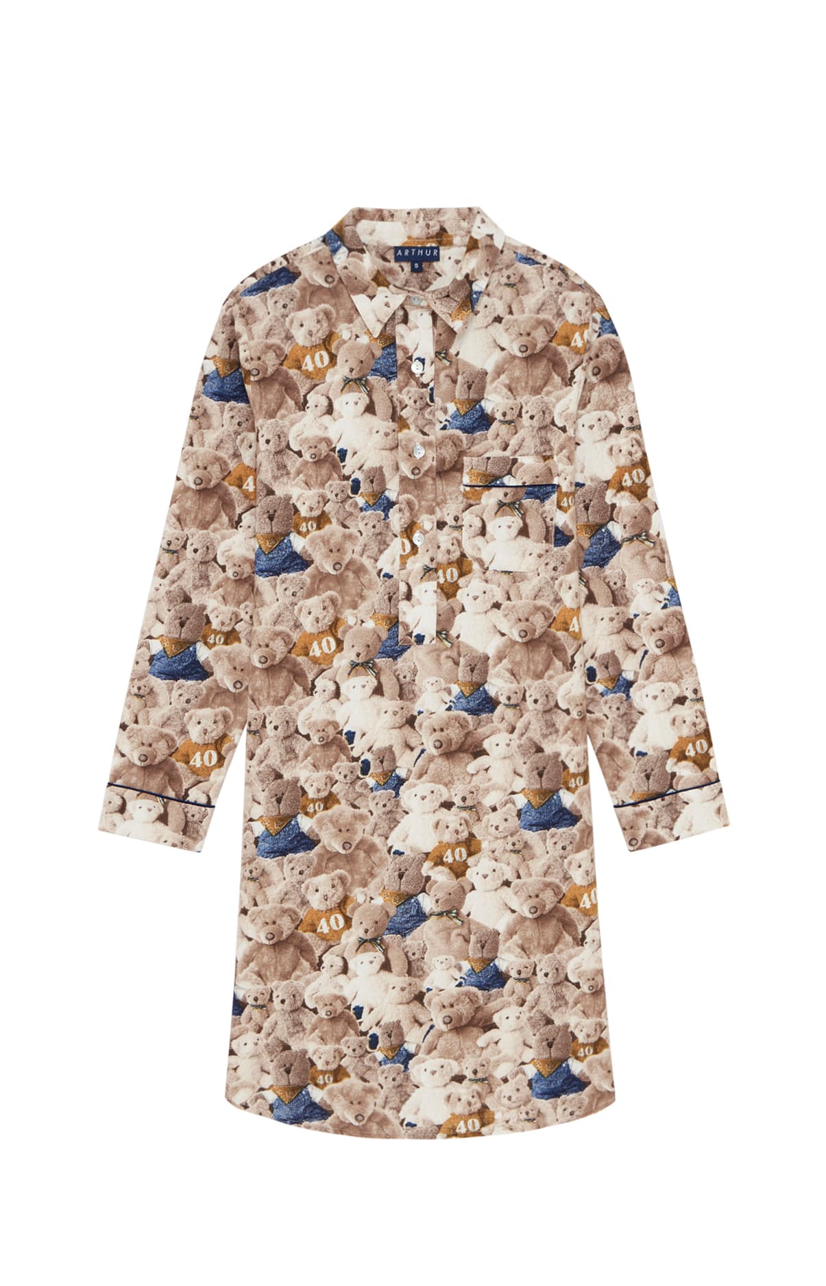 arthur-bob-teddy-chemise-de-nuit-noisette-pilou image 3