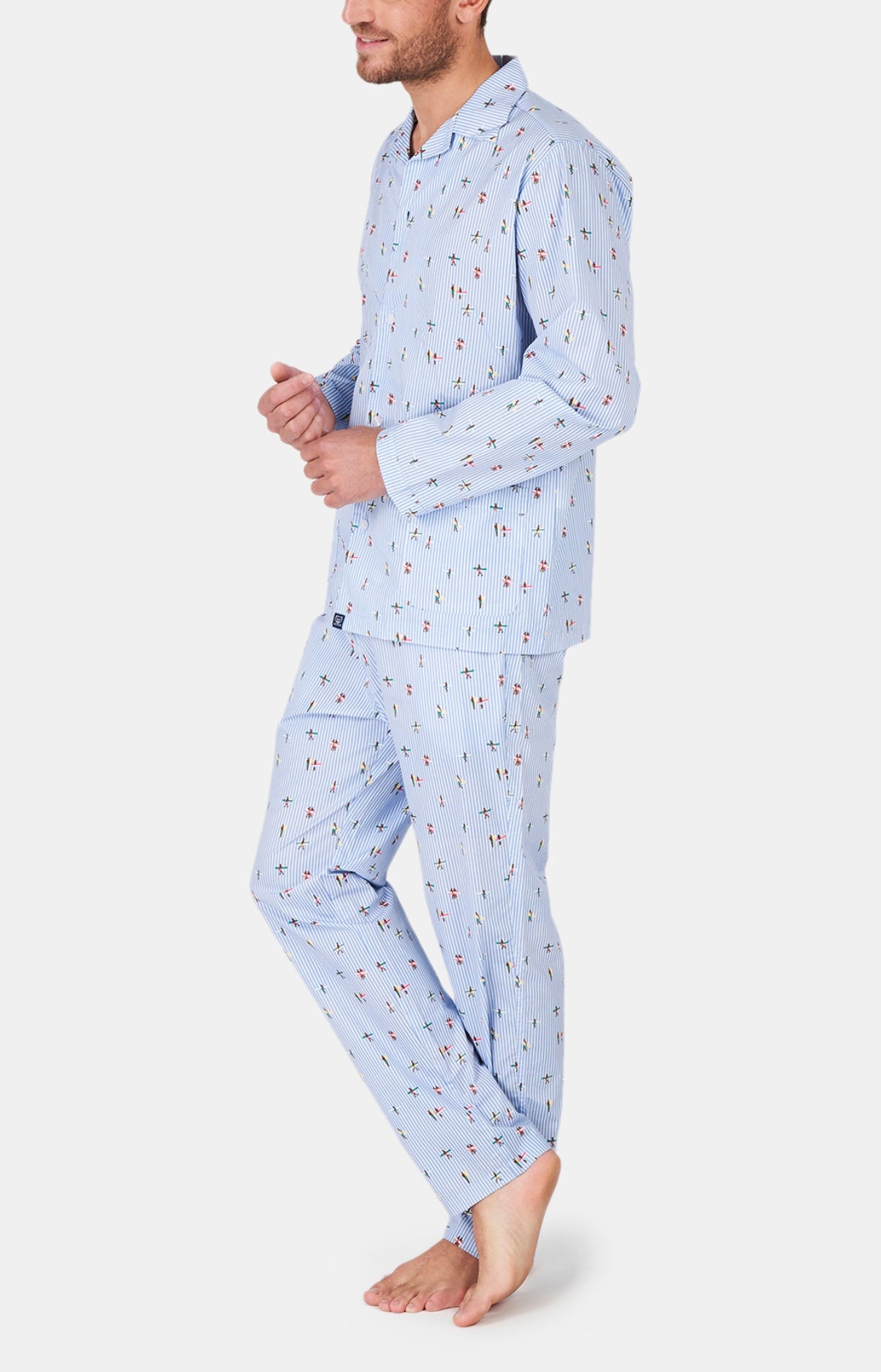 arthur-bob-pyjama-surf-bleu-bouton-coton-bio image 2