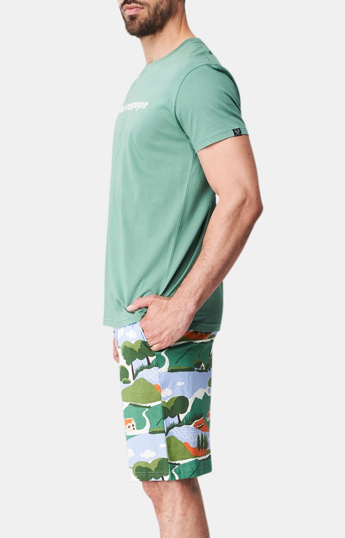 arthur-bob-campagne-pyjashort-coton-bio-vert image 4