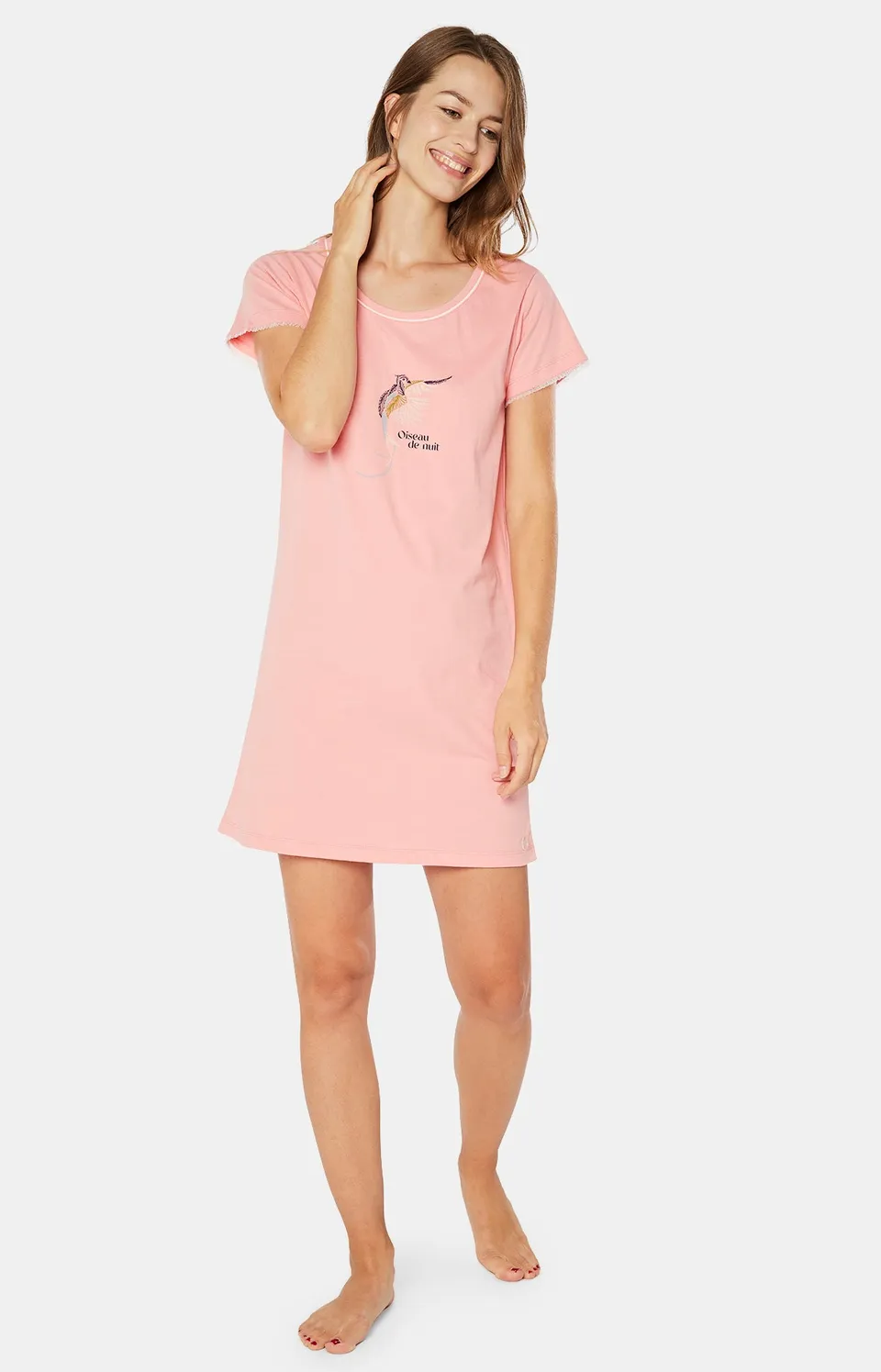 arthur-bob-chemise-de-nuit-birdie-fraise-coton-bio image 1