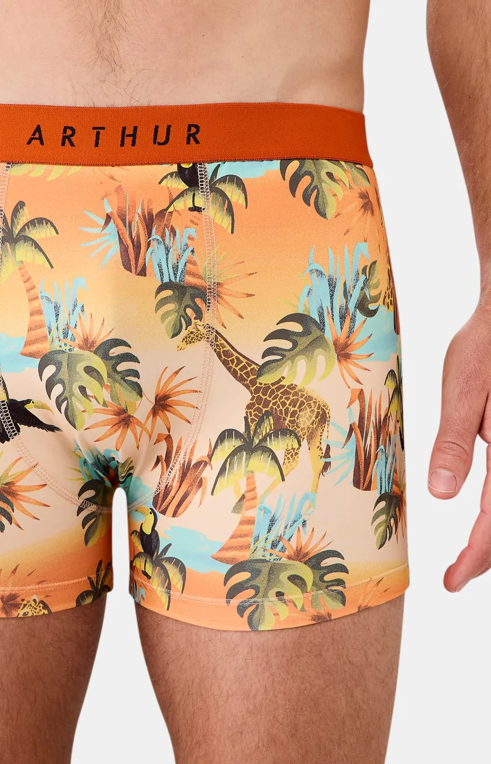 arthur-bob-oasif-orange-boxer-multicolore-microfibre image 1