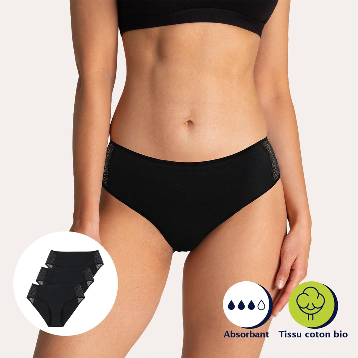 athena-dailyz-lot-3-slips-incontinence-coton-bio-lavable image 6