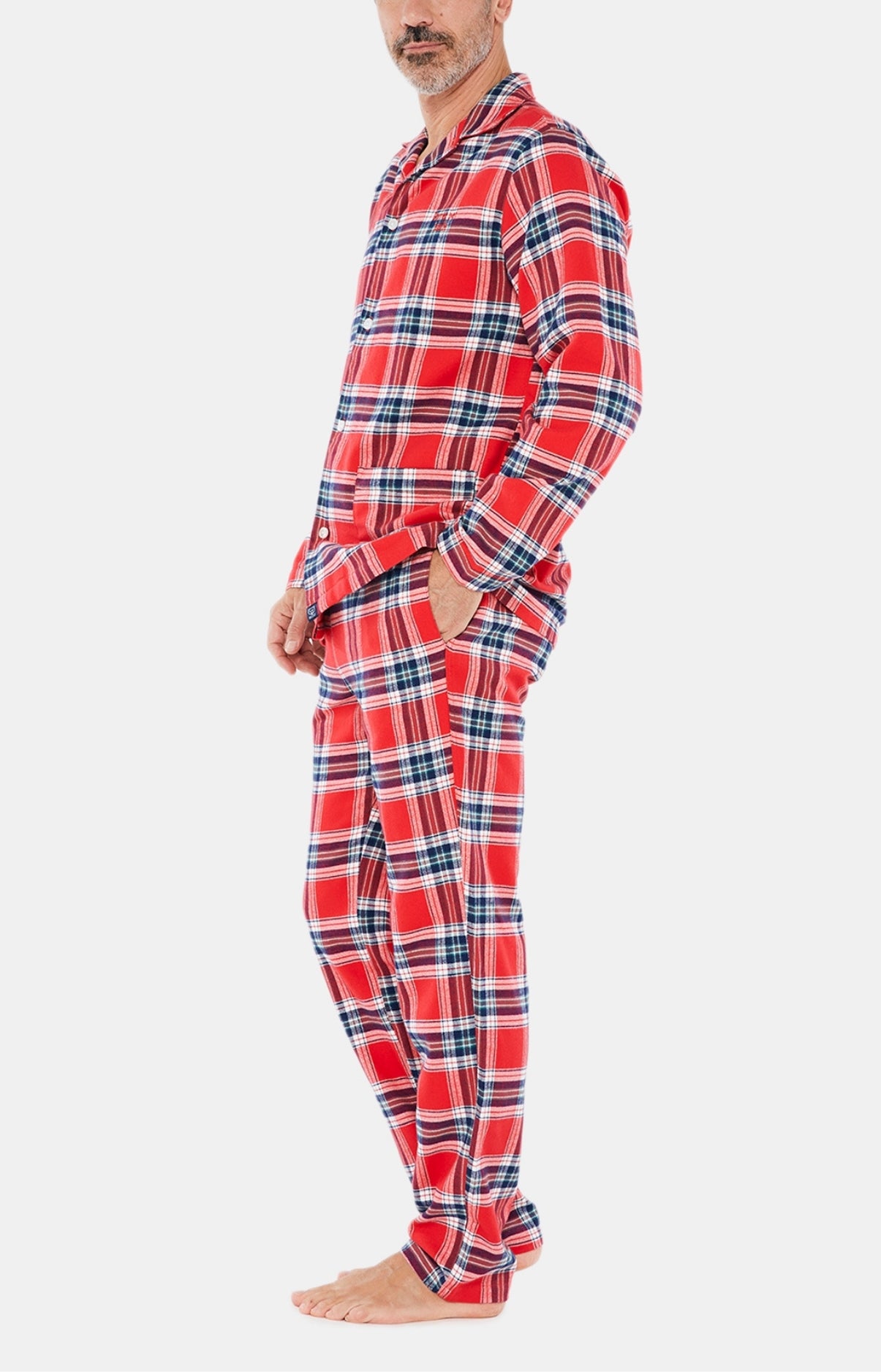 arthur-bob-logan-pyjama-homme-rouge-tartan-coton image 4