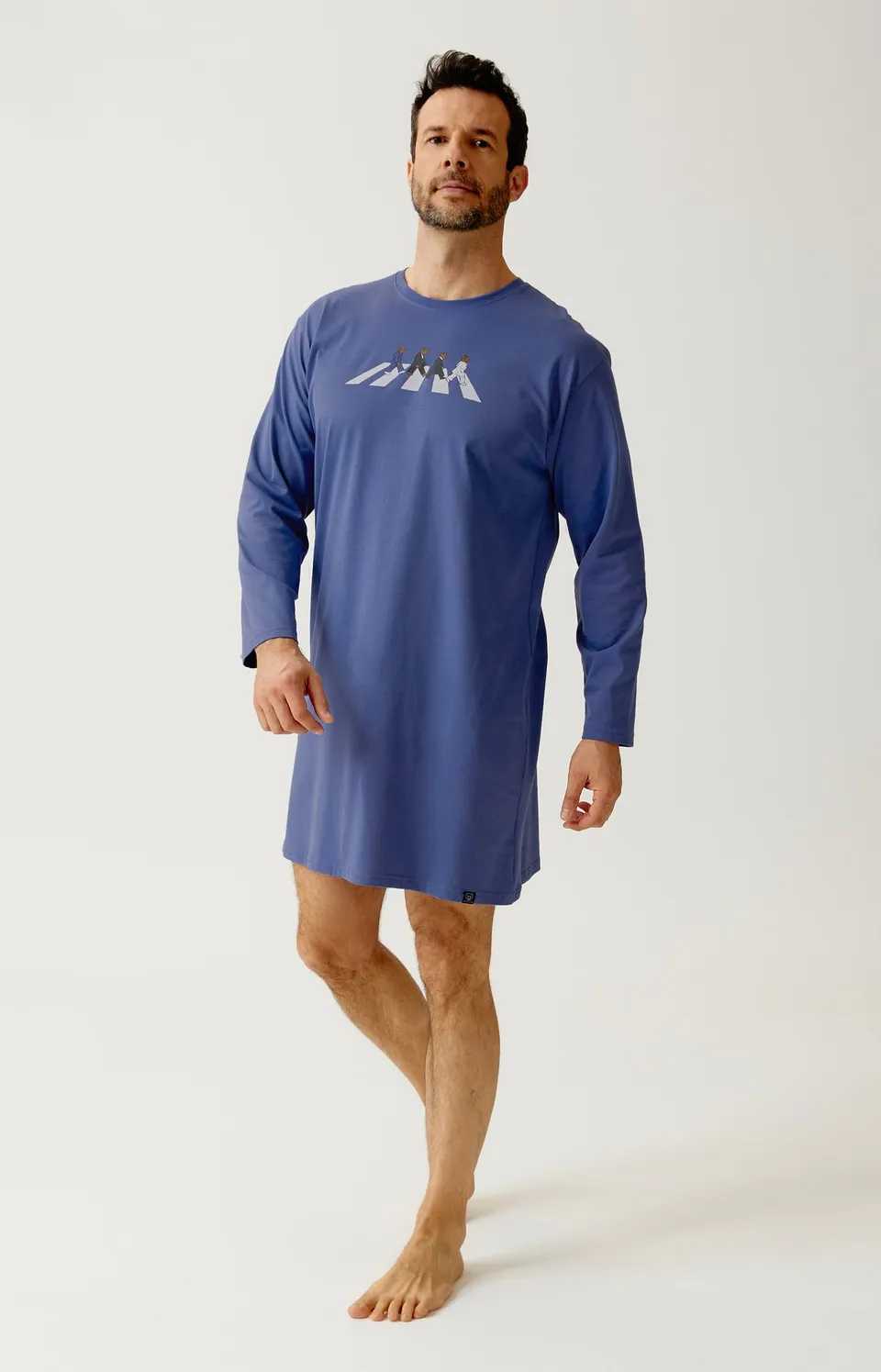 arthur-bob-a-bear-road-chemise-de-nuit-homme-bleu-coton image 1