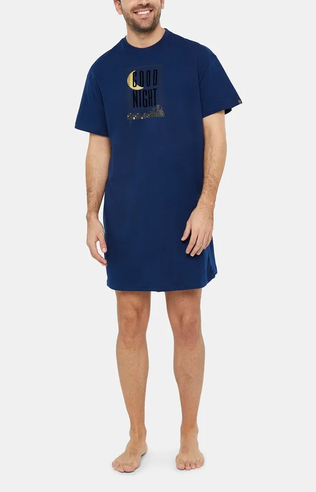 arthur-bob-good-night-chemise-de-nuit-homme-marine-tu-coton-bio image 1