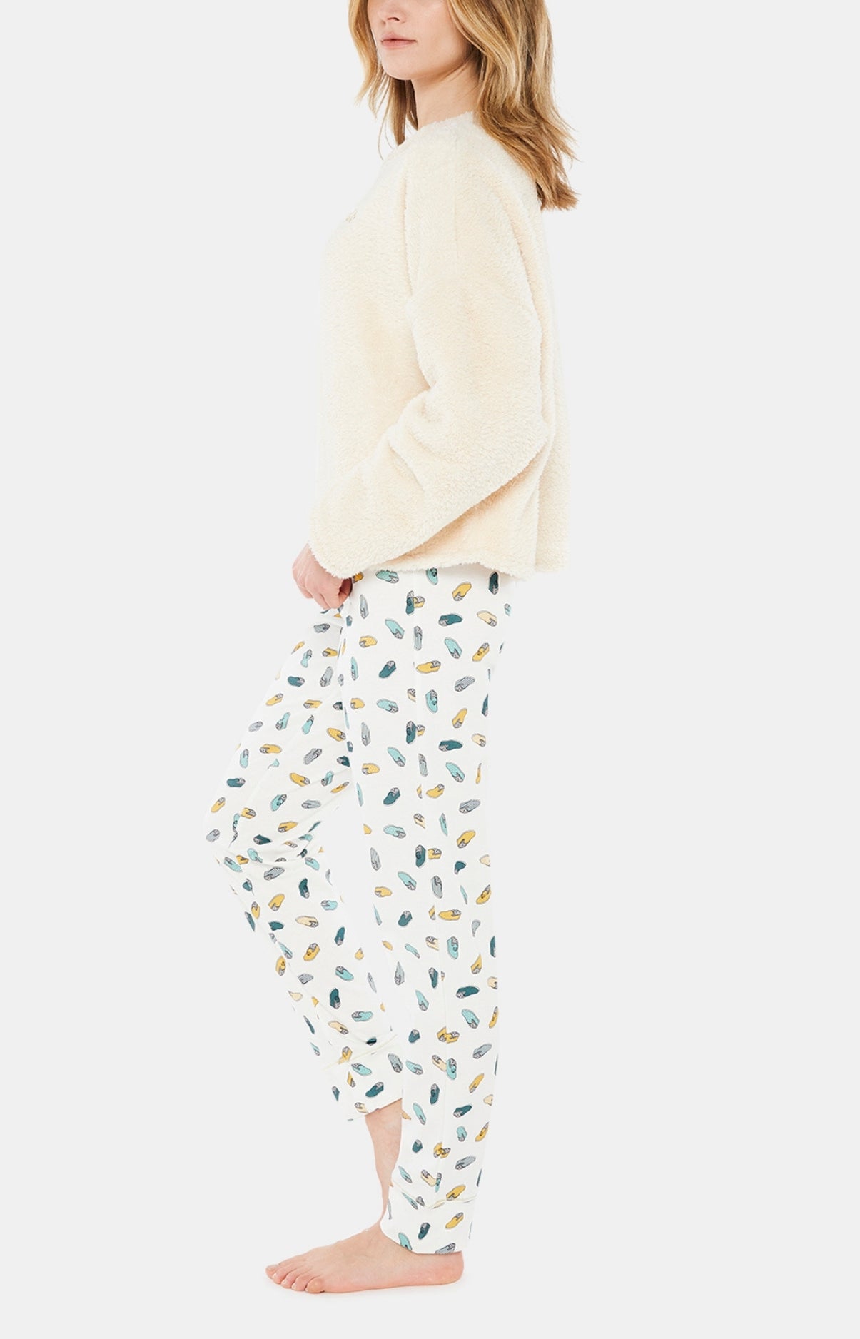 arthur-bob-pyjama-pantouflard-femme-ivoire-coton-bio-chaud image 4