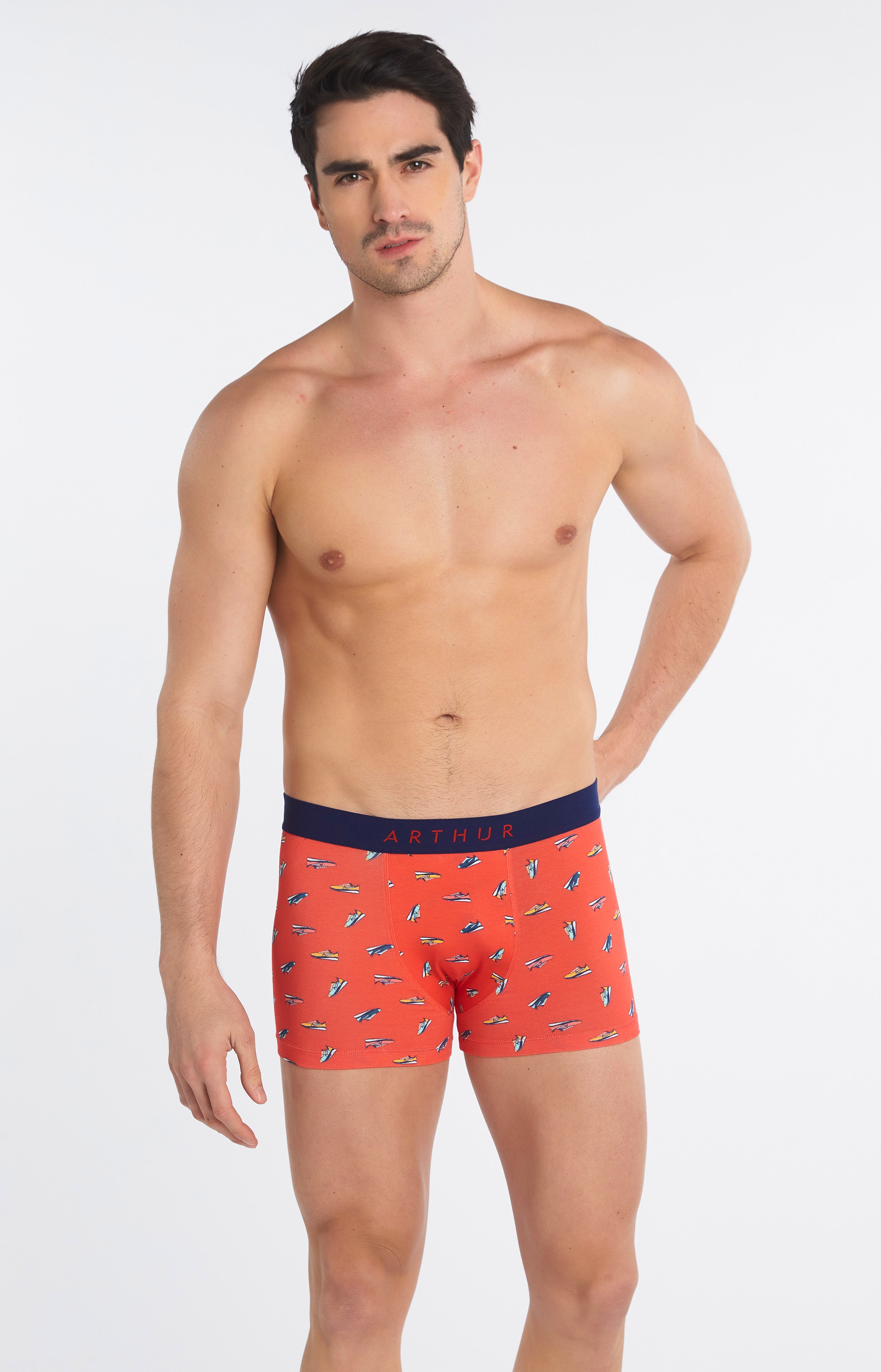 arthur-bob-sneakers-boxer-homme-rouge-coton-bio image 1
