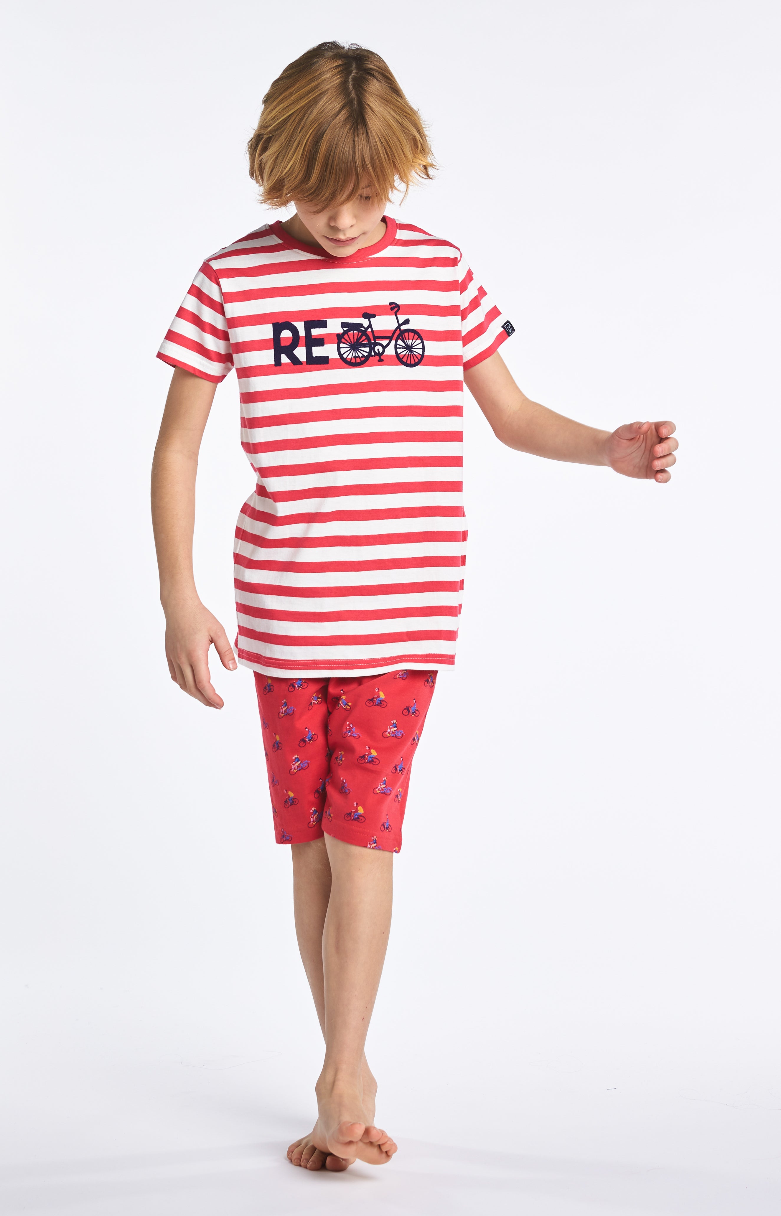 arthur-bob-recycle-rouge-pyjashort-enfant-coton-bio image 5