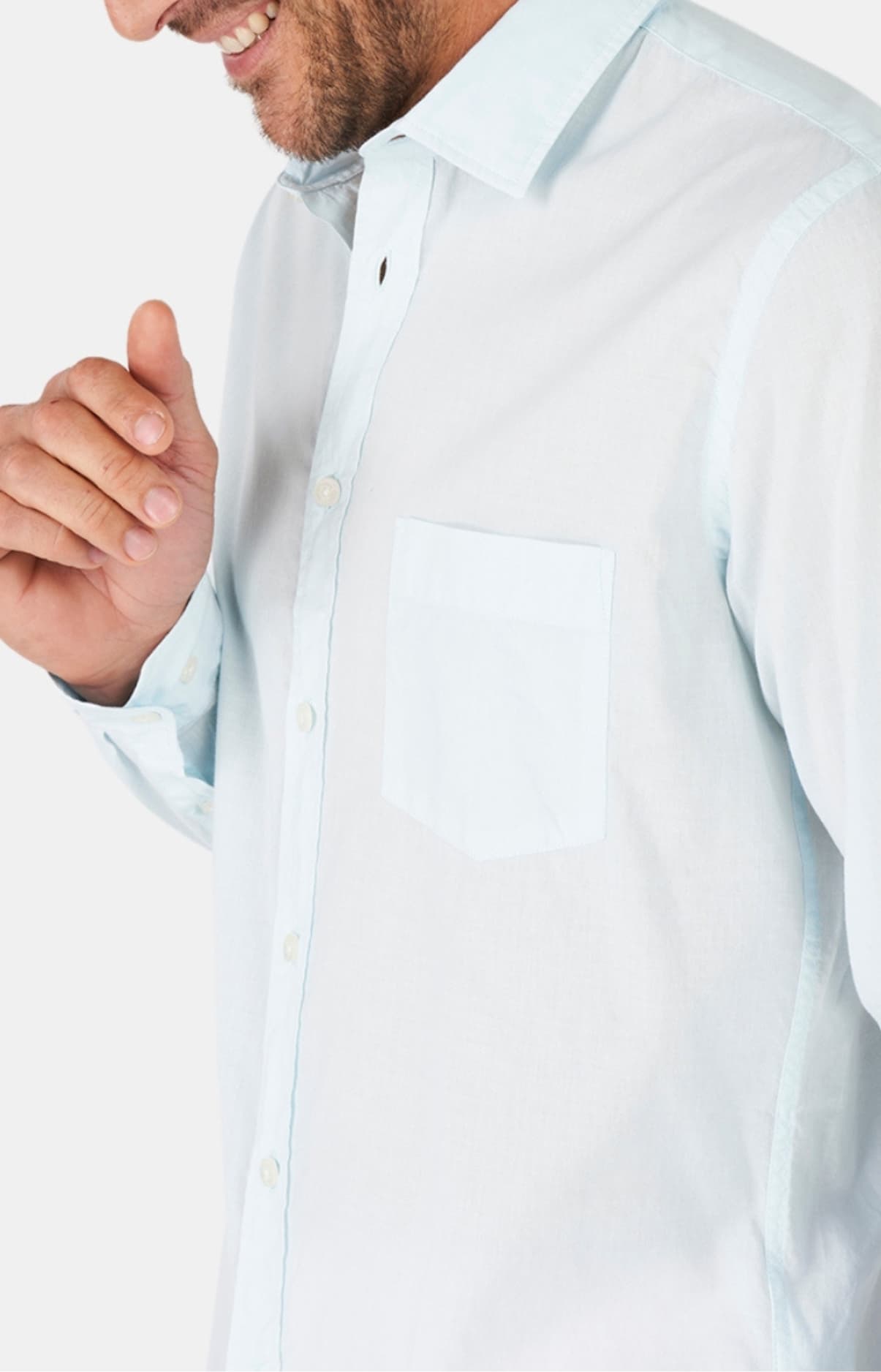 arthur-bob-voile-coton-chemise-homme-ciel-manches-longues image 2