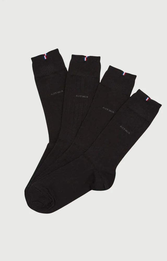 arthur-bob-bambou-pack-2-chaussettes-homme-noires-39-45 image 1
