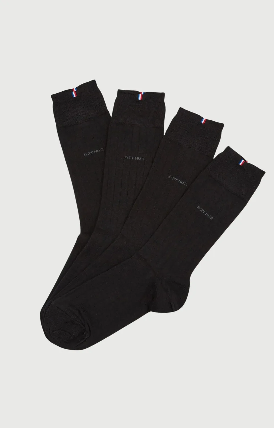 arthur-bob-bambou-pack-2-chaussettes-homme-noires-39-45 image 1