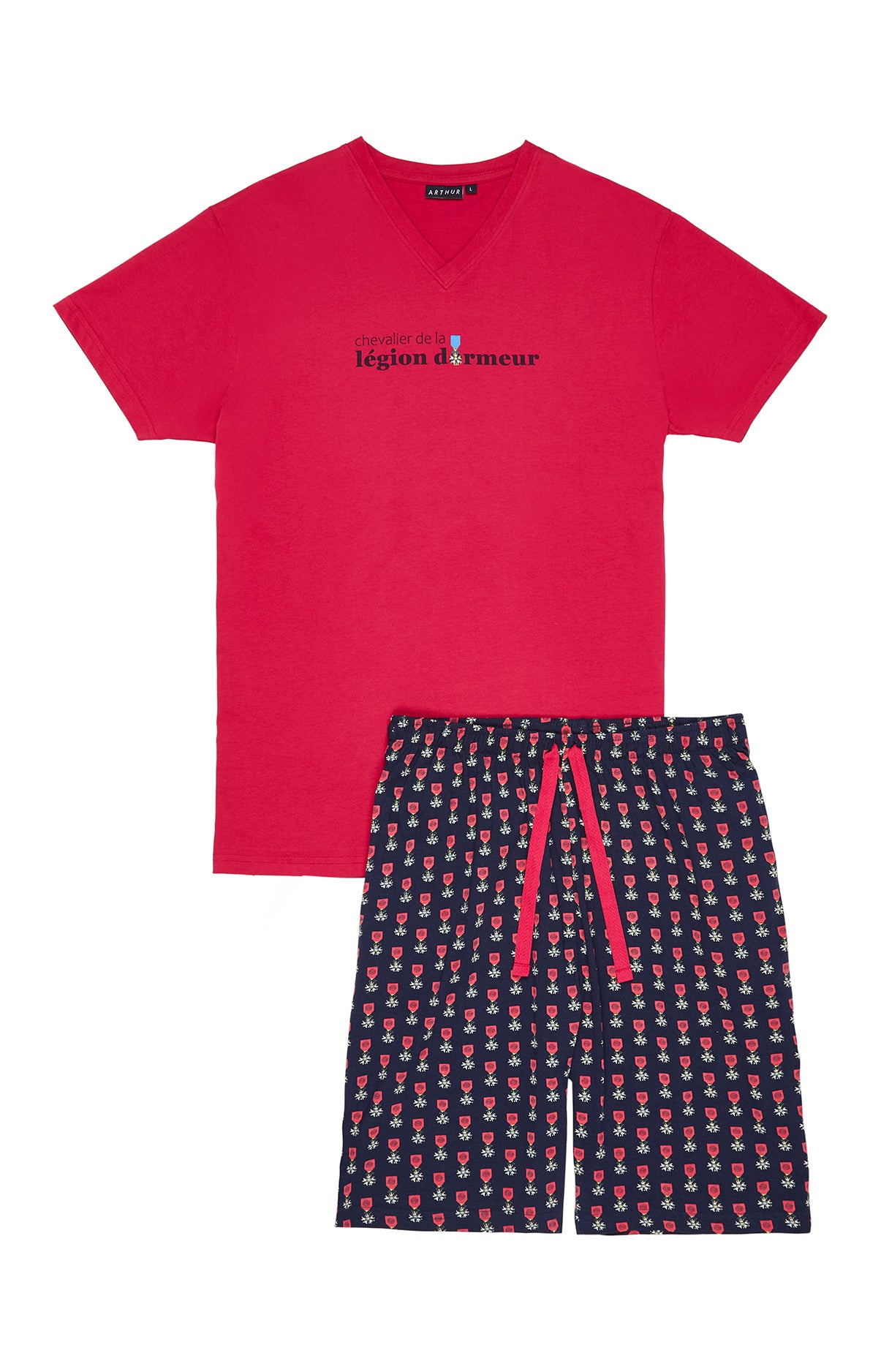 arthur-bob-legion-pyjashort-marine-coton-homme image 3